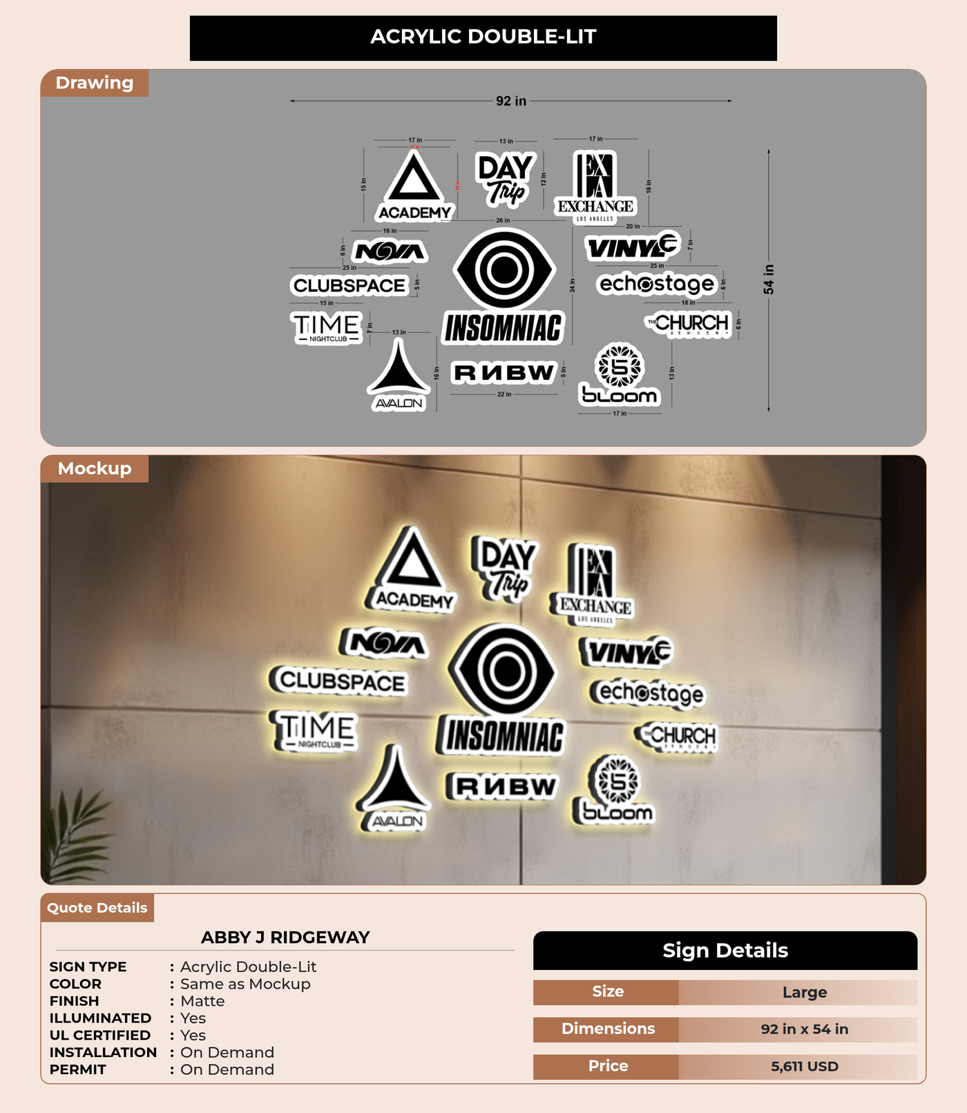 CUSTOM MOCKUP SIGN FOR Abby J Ridgeway