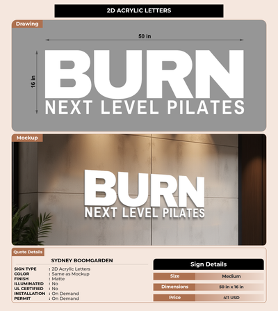 CUSTOM MOCKUP SIGN FOR Sydney Boomgarden