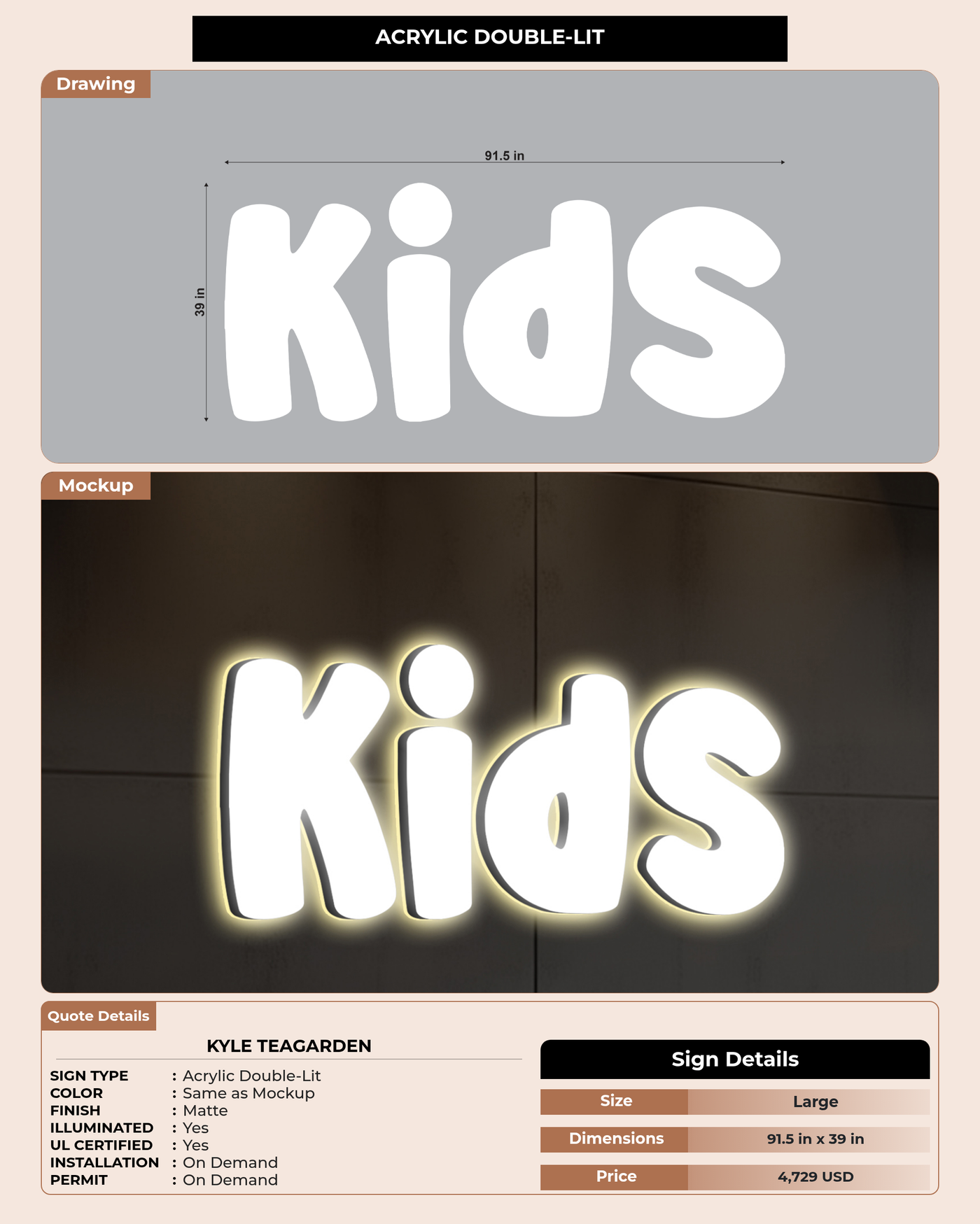 CUSTOM MOCKUP SIGN FOR Kyle Teagarden