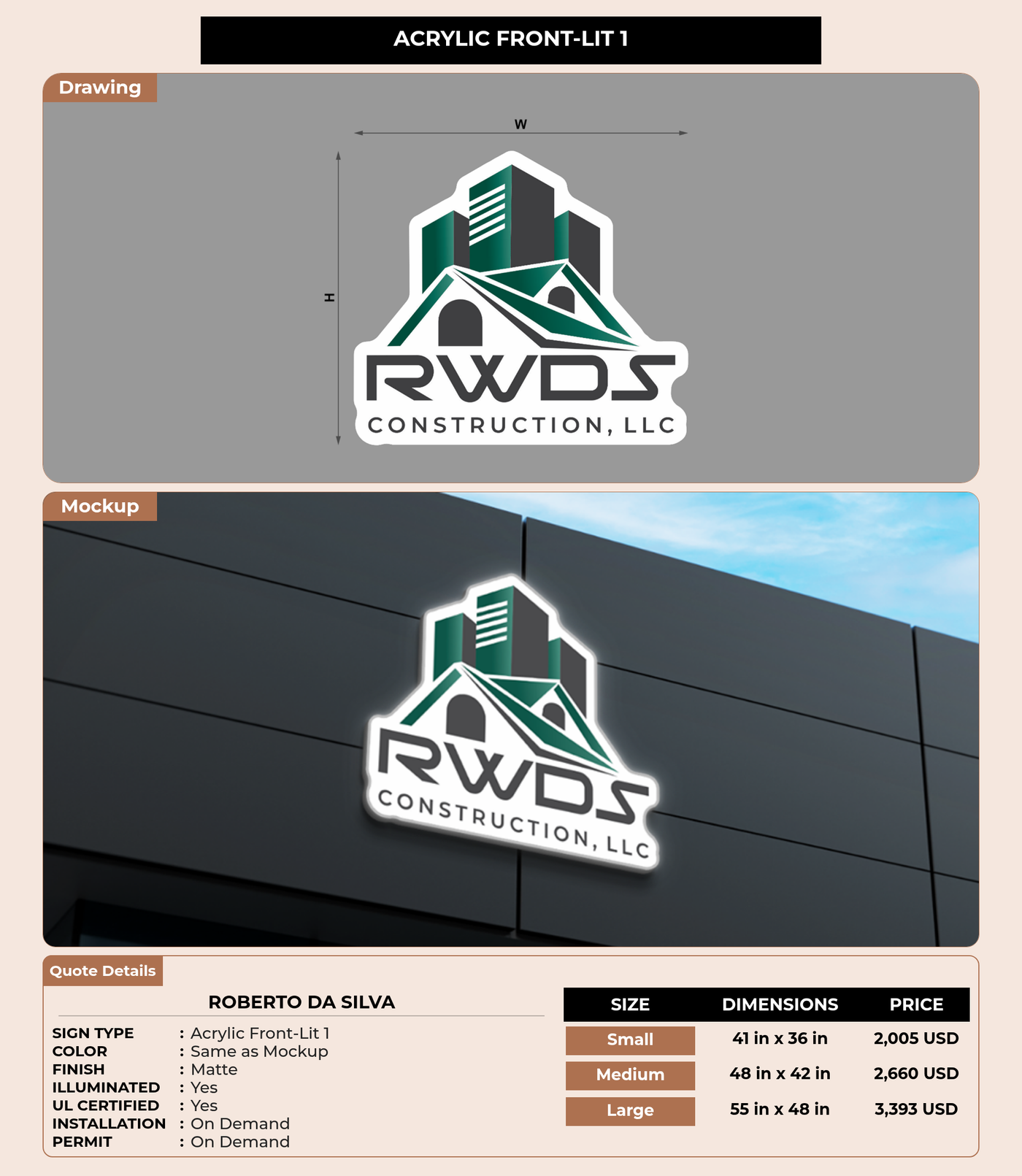 CUSTOM MOCKUP SIGN FOR Roberto Da Silva