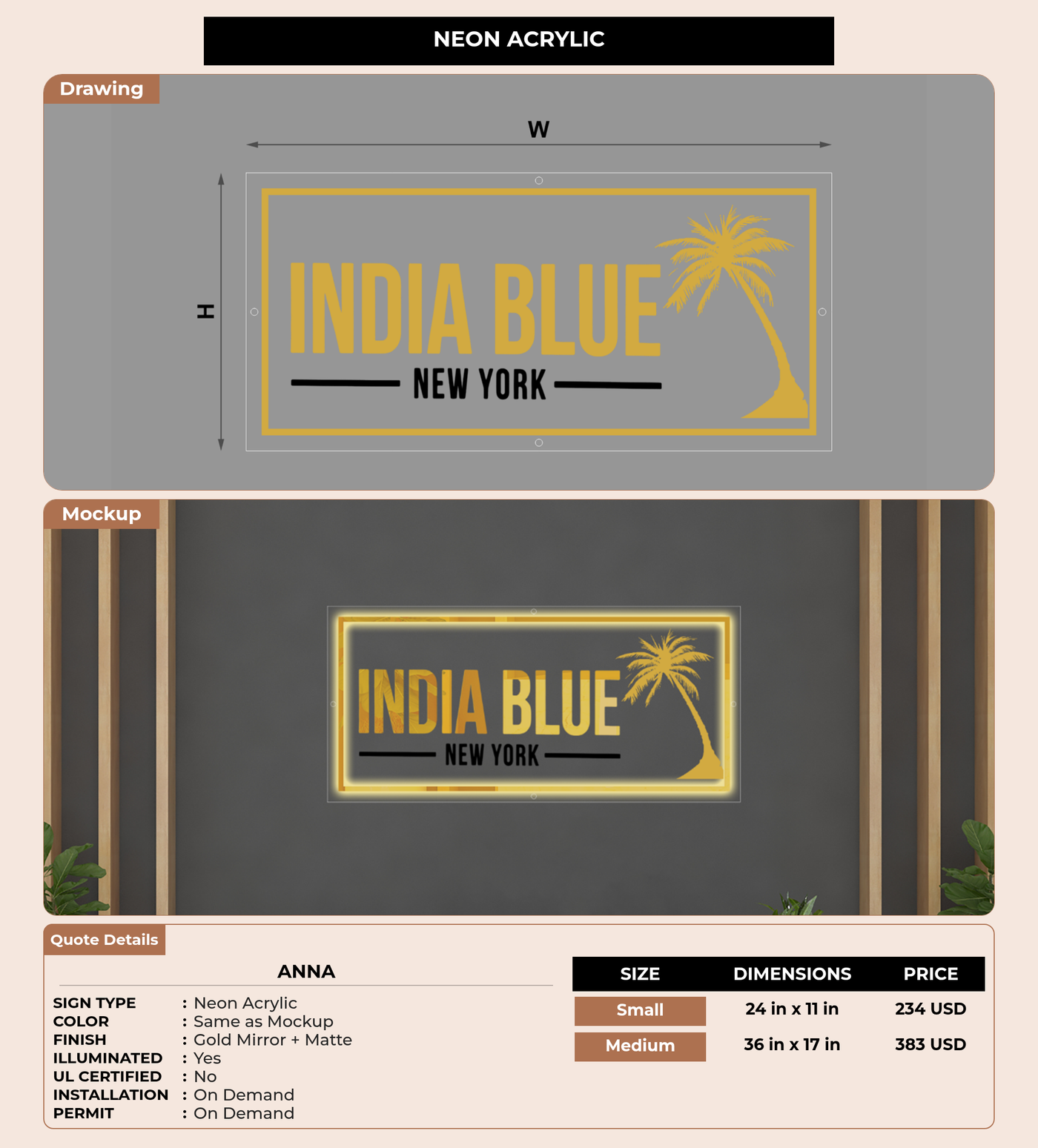 CUSTOM MOCKUP SIGN FOR Anna