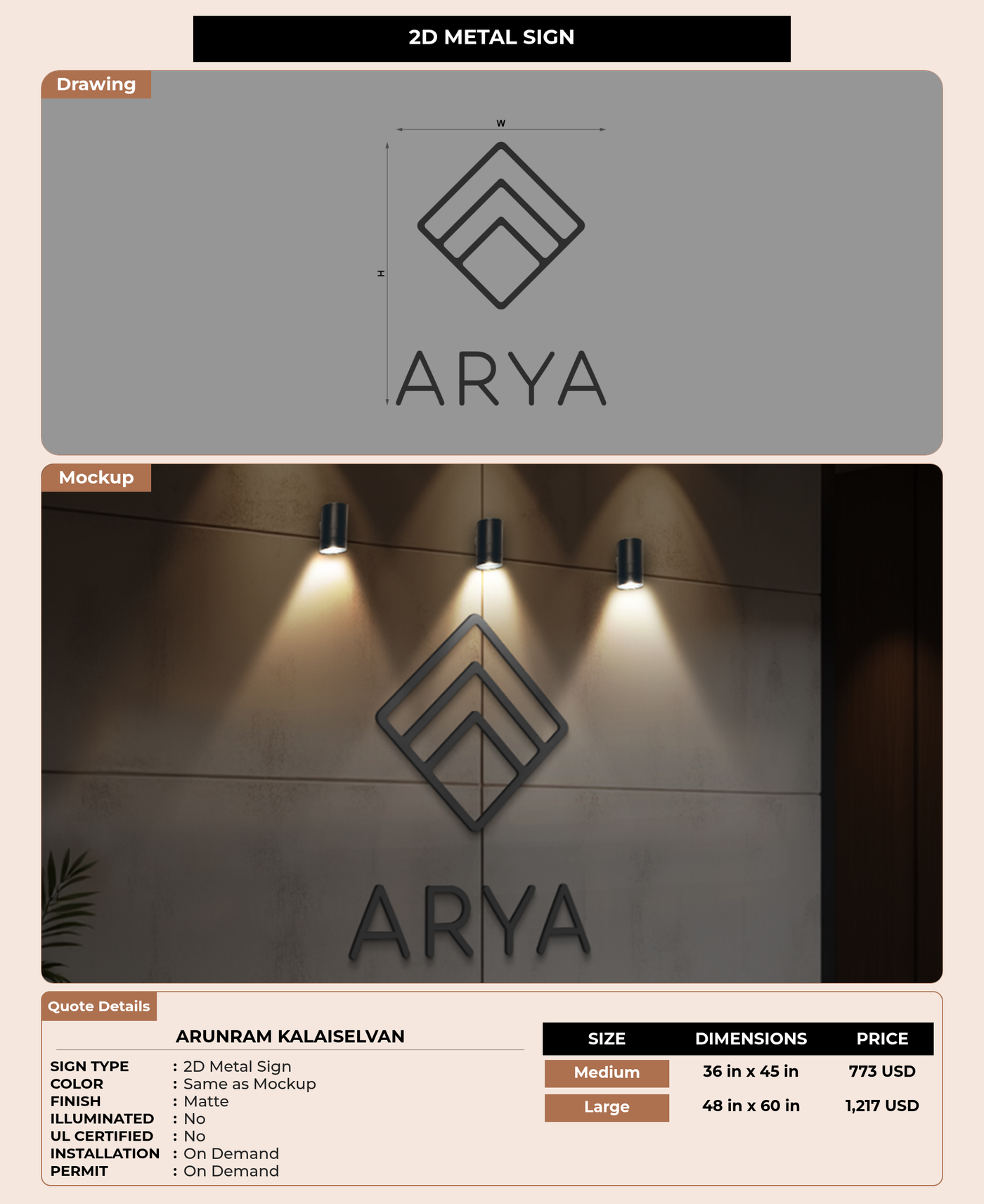 CUSTOM MOCKUP SIGN FOR Arunram Kalaiselvan