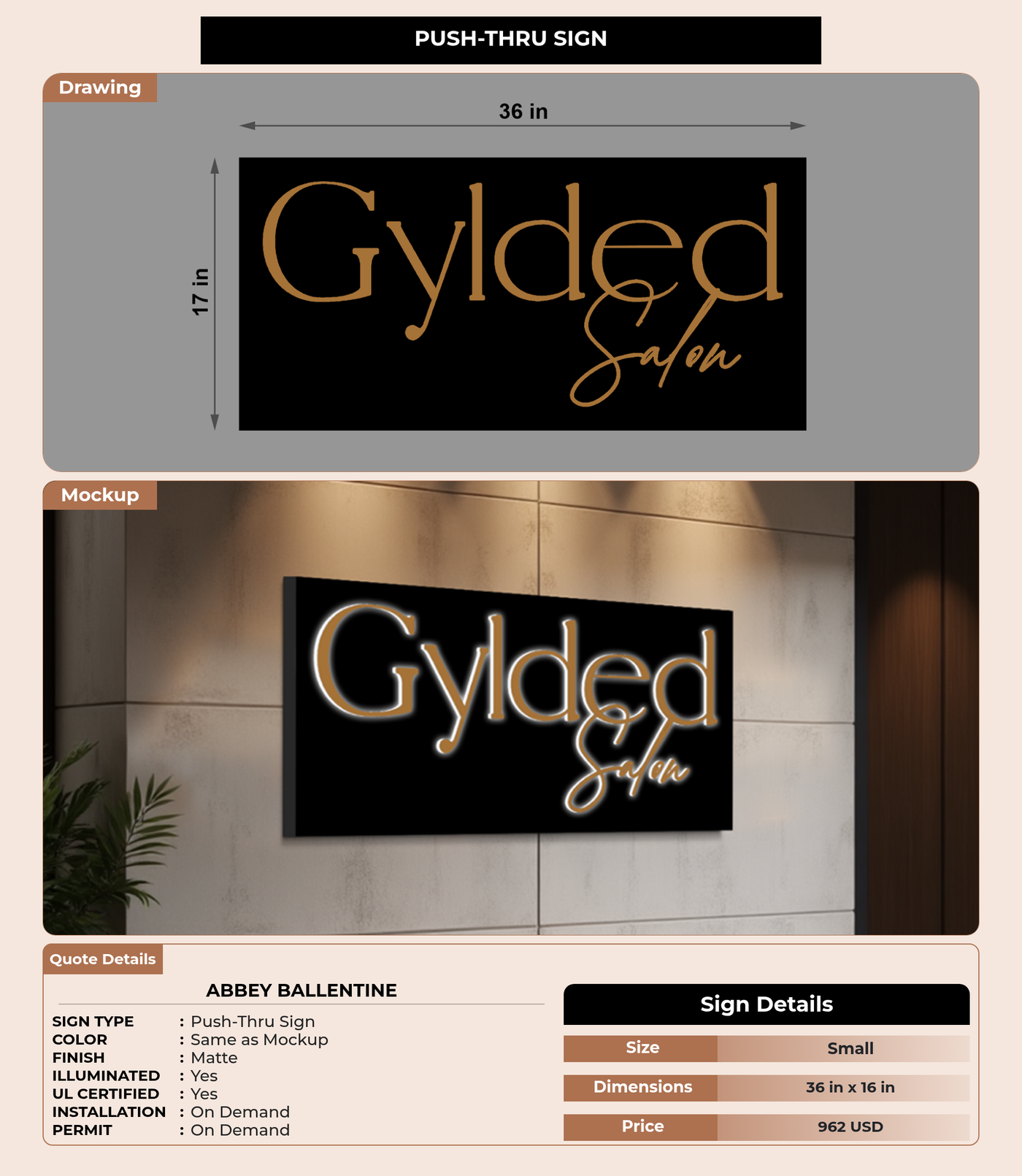 CUSTOM MOCKUP SIGN FOR Abbey Ballentine