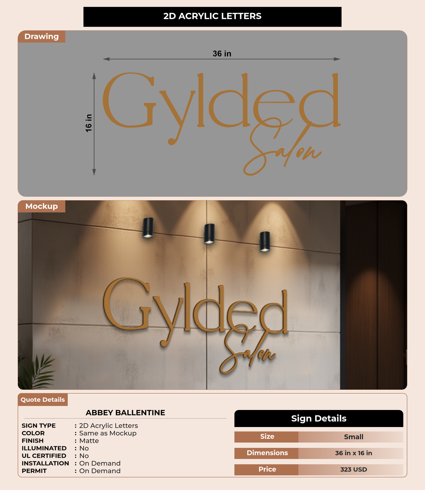 CUSTOM MOCKUP SIGN FOR Abbey Ballentine