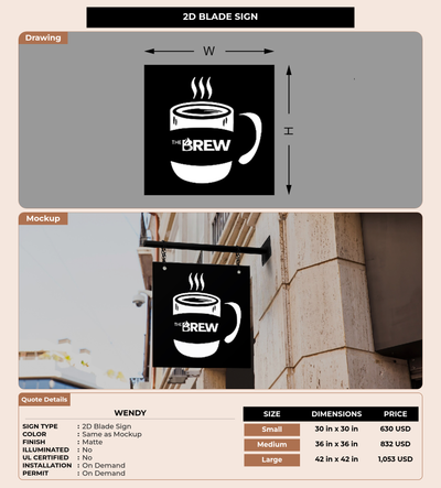 CUSTOM MOCKUP SIGN FOR Wendy