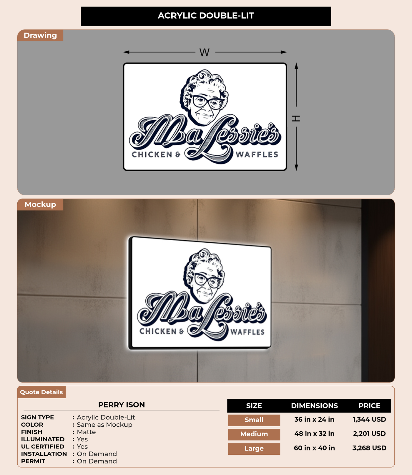 CUSTOM MOCKUP SIGN FOR Perry  Ison