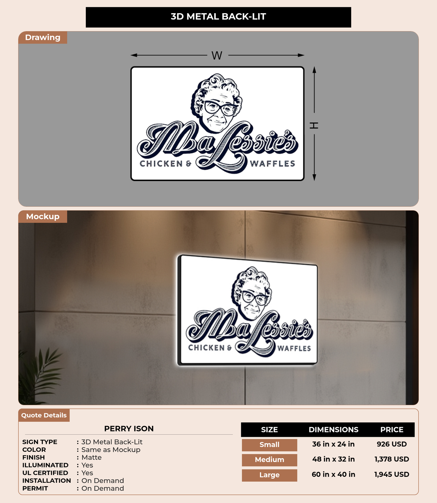 CUSTOM MOCKUP SIGN FOR Perry  Ison