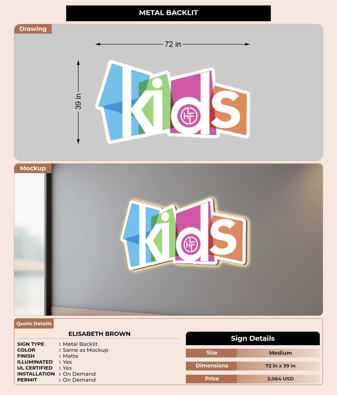 CUSTOM MOCKUP SIGN FOR Elisabeth Brown