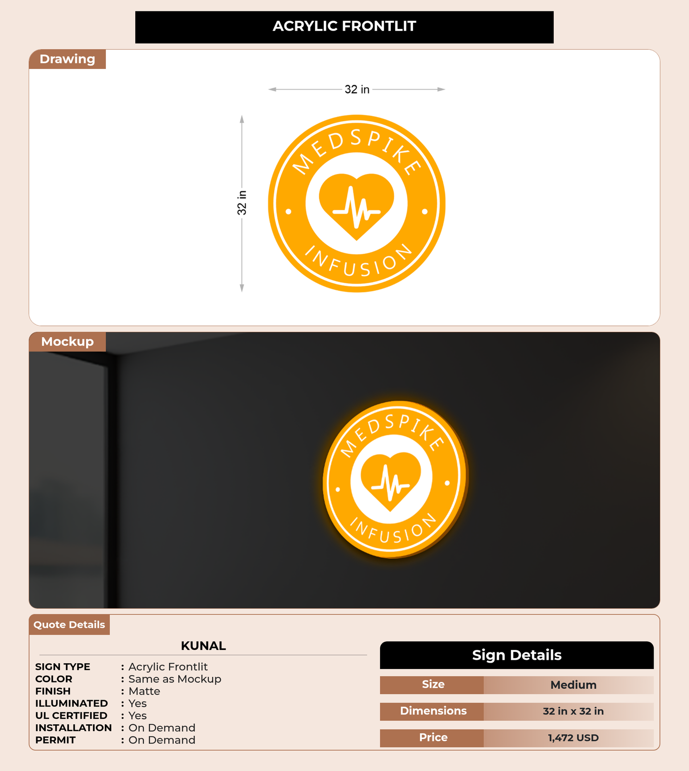 CUSTOM MOCKUP SIGN FOR Kunal