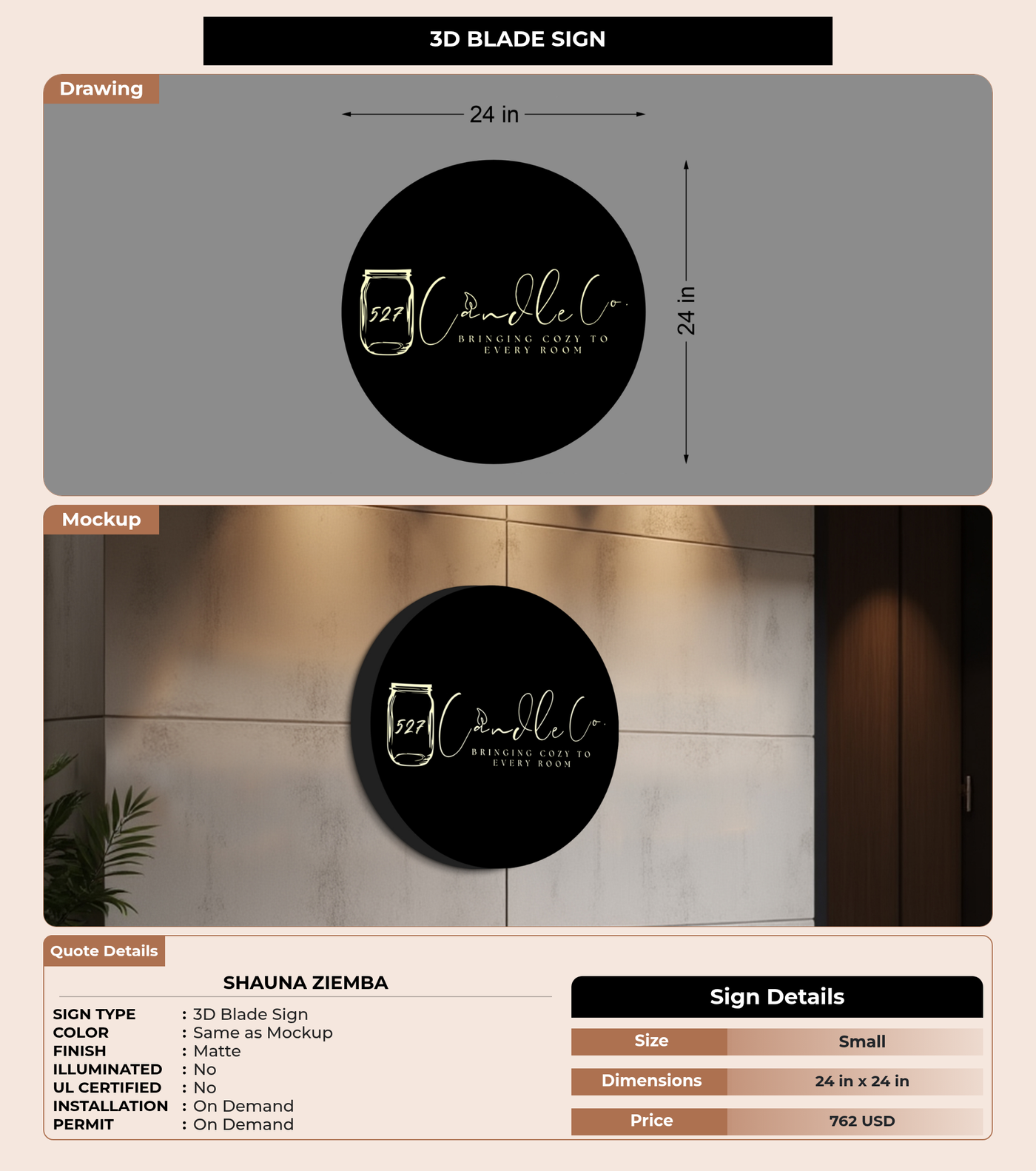 CUSTOM MOCKUP SIGN FOR Shauna Ziemba