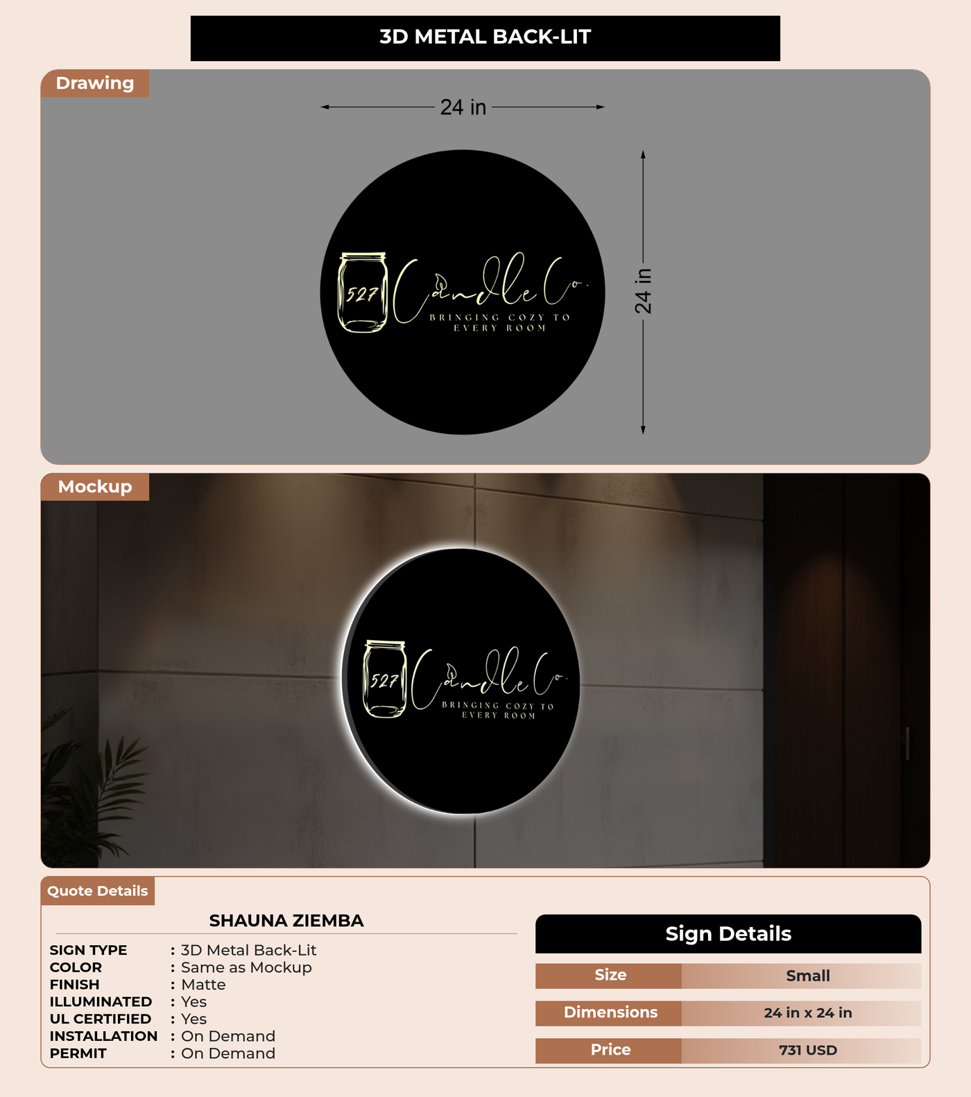 CUSTOM MOCKUP SIGN FOR Shauna Ziemba