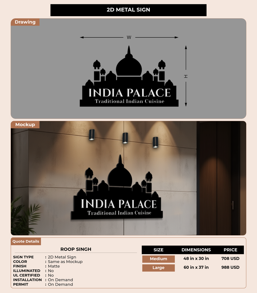 CUSTOM MOCKUP SIGN FOR Roop Singh