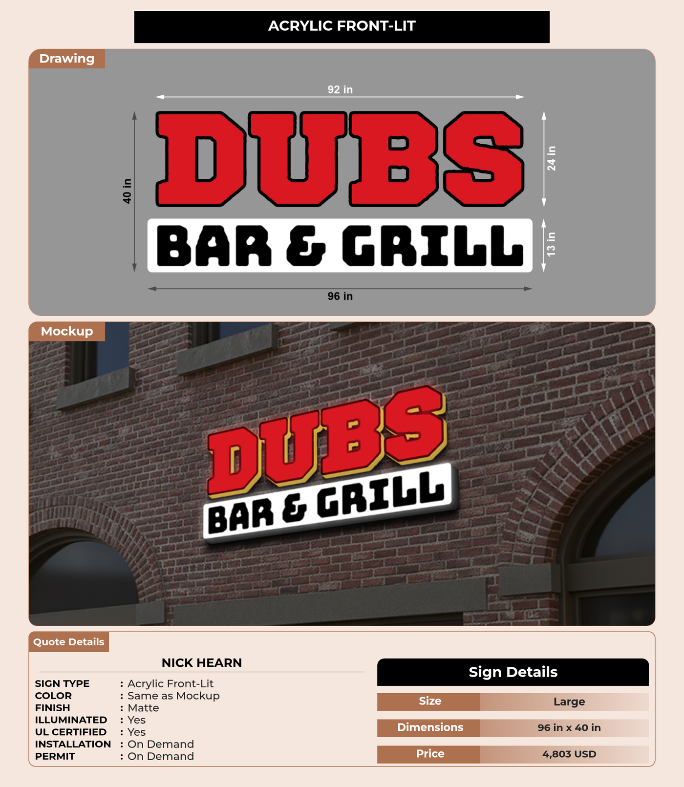 CUSTOM MOCKUP SIGN FOR Nick Hearn