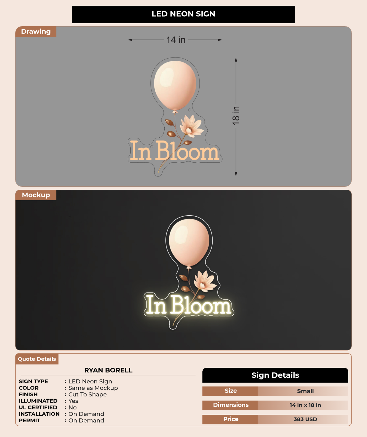 CUSTOM MOCKUP SIGN FOR Ryan Borell