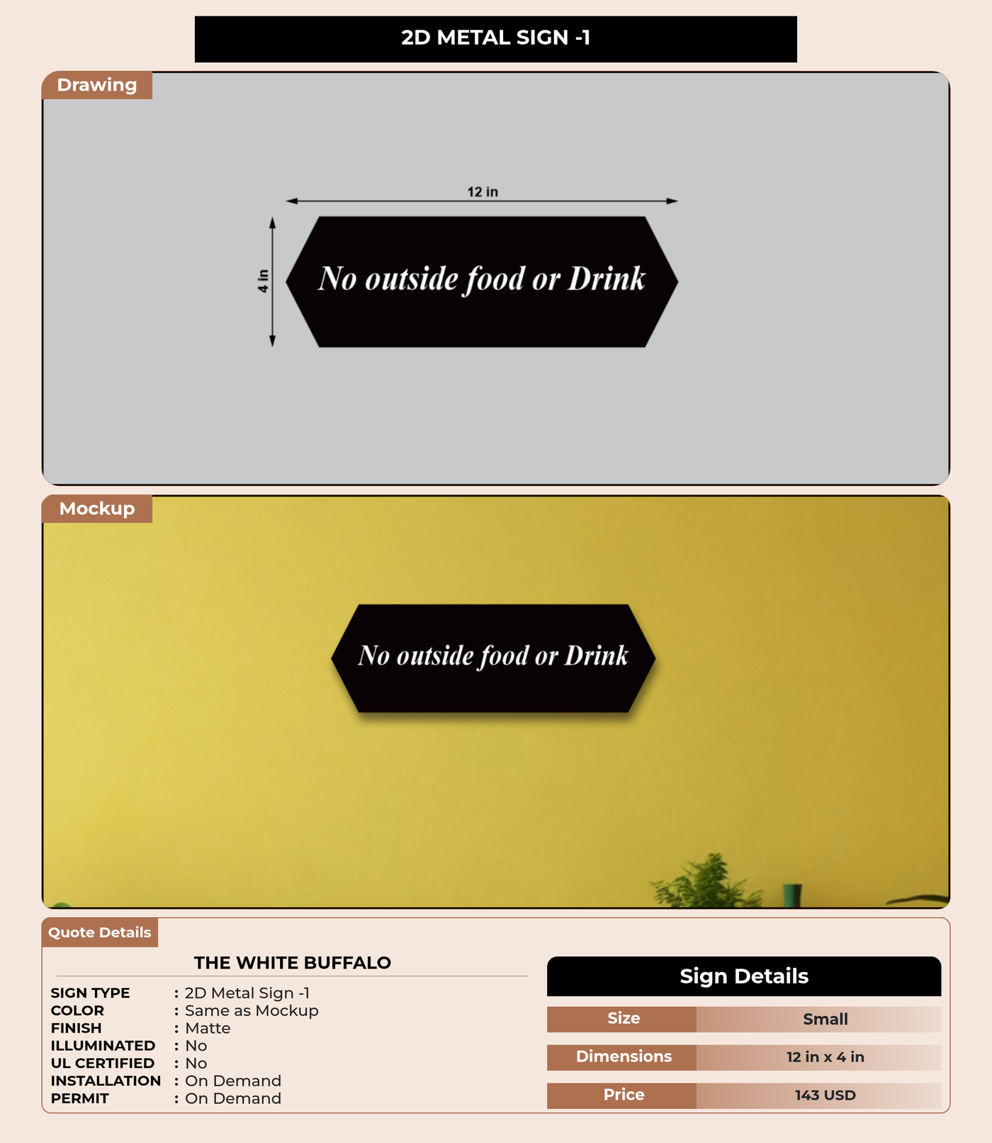 CUSTOM MOCKUP SIGN FOR The White Buffalo