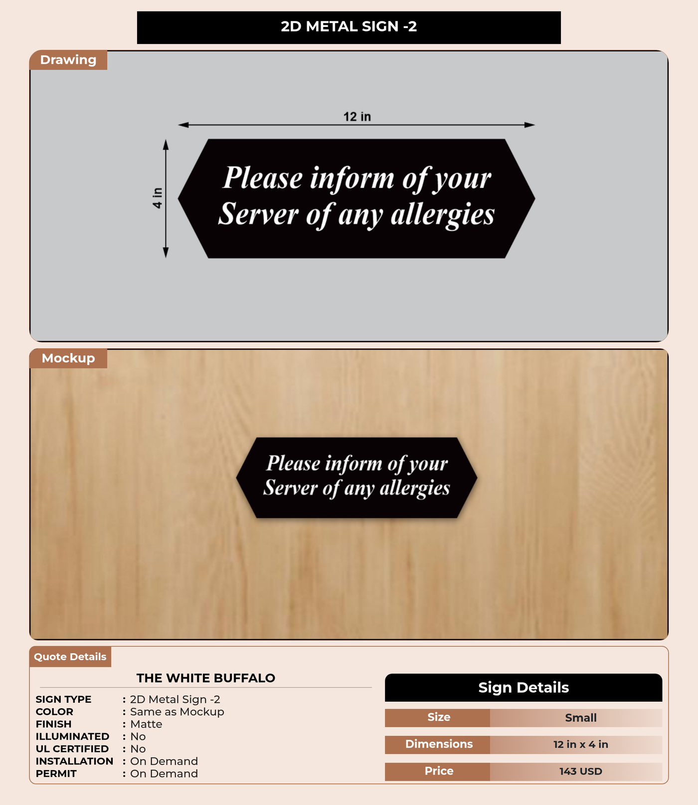 CUSTOM MOCKUP SIGN FOR The White Buffalo