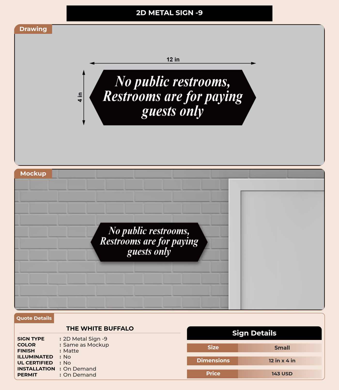 CUSTOM MOCKUP SIGN FOR The White Buffalo