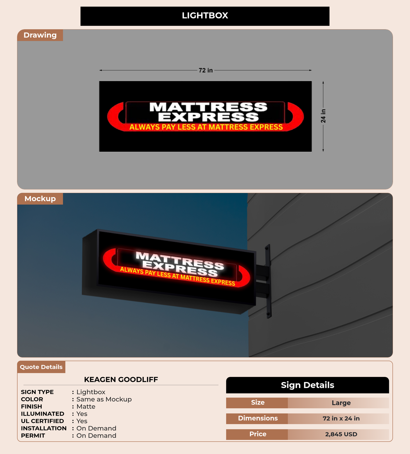 CUSTOM MOCKUP SIGN FOR Keagen Goodliff