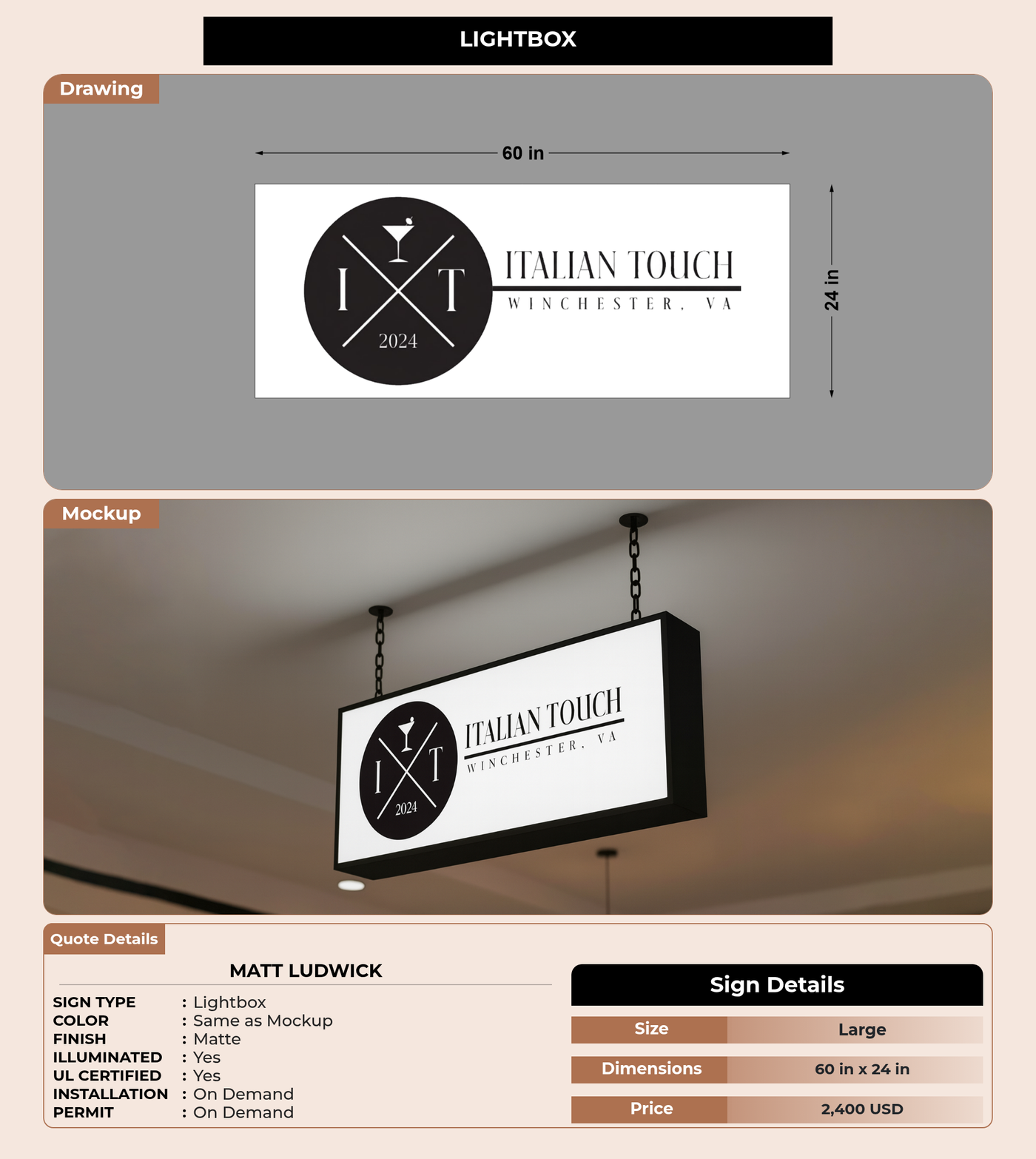 CUSTOM MOCKUP SIGN FOR Matt Ludwick