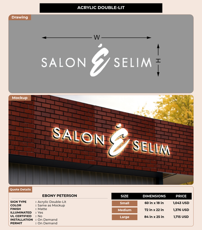 CUSTOM MOCKUP SIGN FOR Ebony Peterson