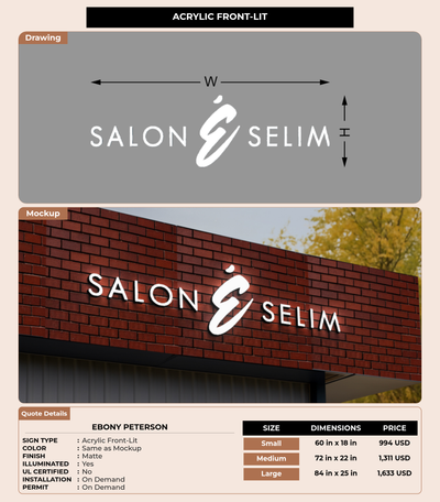 CUSTOM MOCKUP SIGN FOR Ebony Peterson