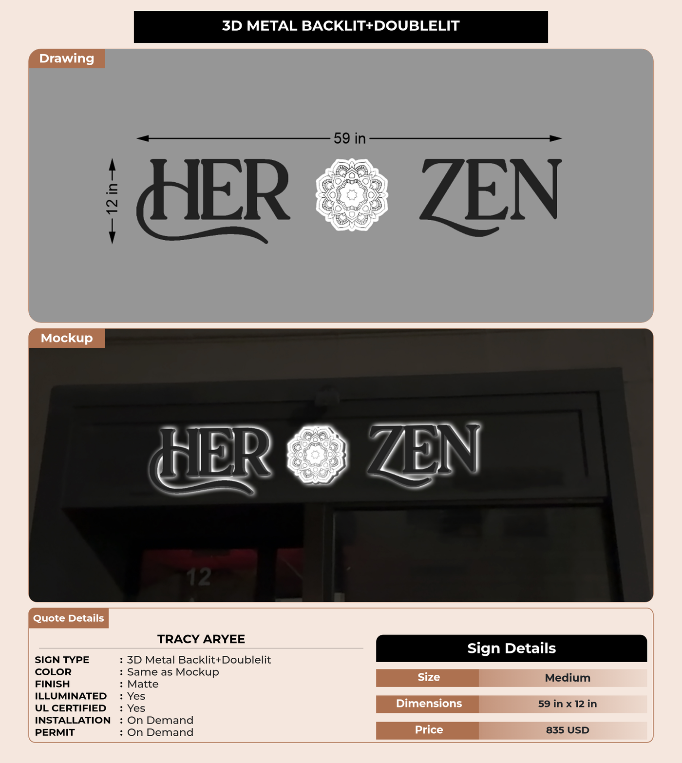 CUSTOM MOCKUP SIGN FOR Tracy Aryee