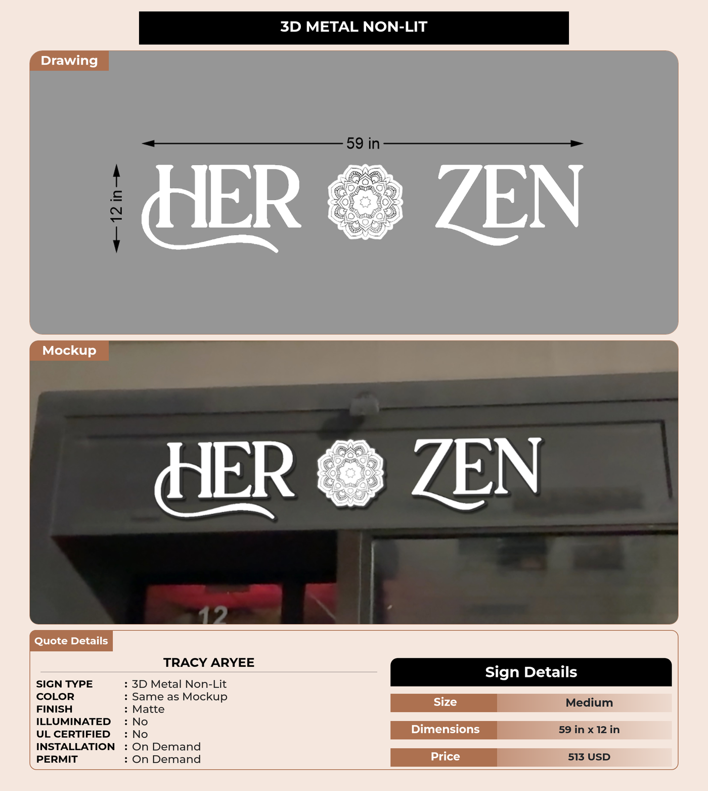 CUSTOM MOCKUP SIGN FOR Tracy Aryee