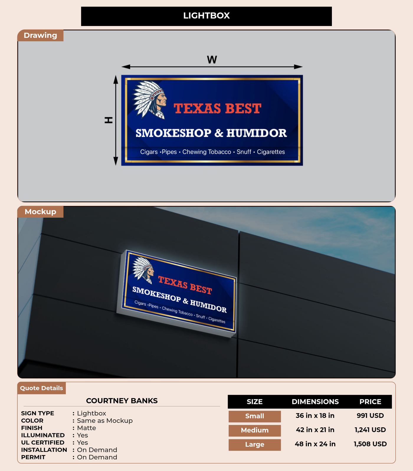 CUSTOM MOCKUP SIGN FOR Courtney Banks