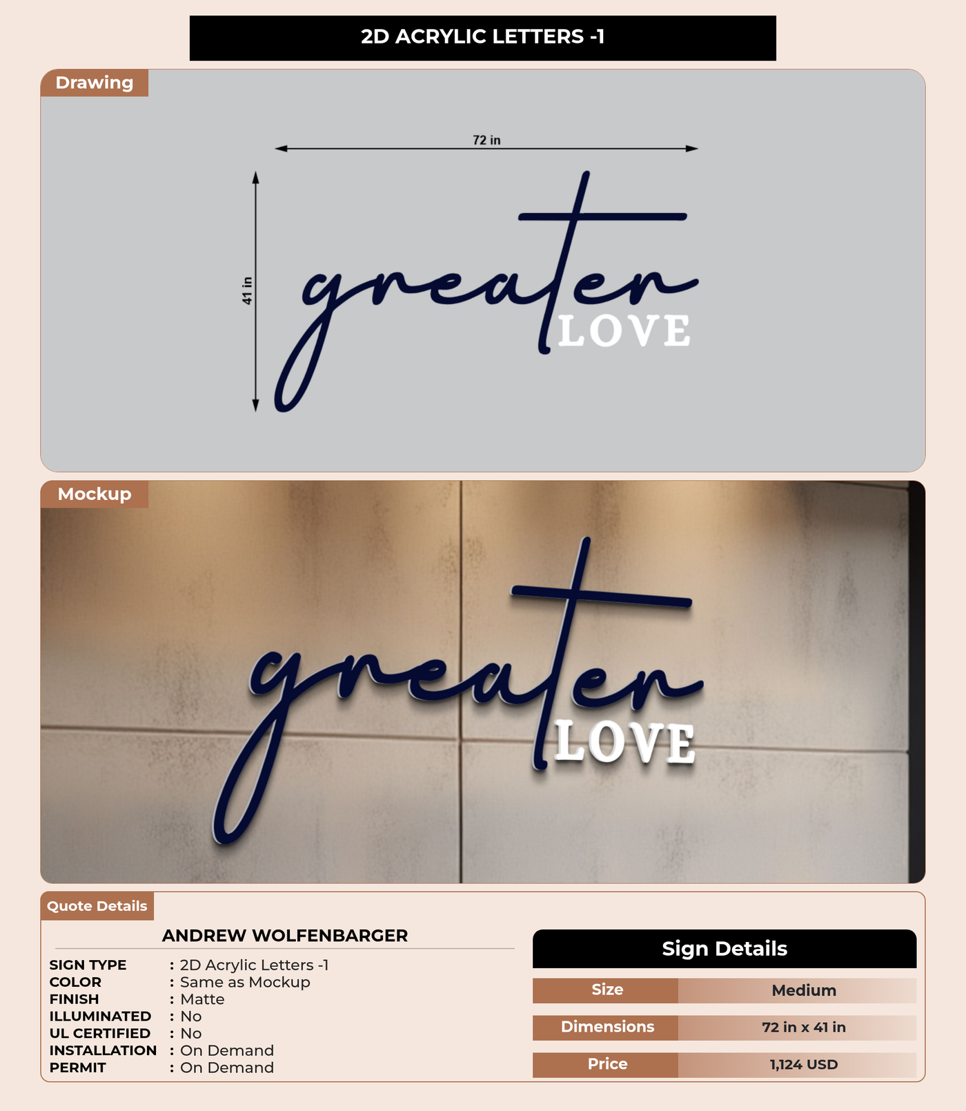 CUSTOM MOCKUP SIGN FOR Andrew Wolfenbarger