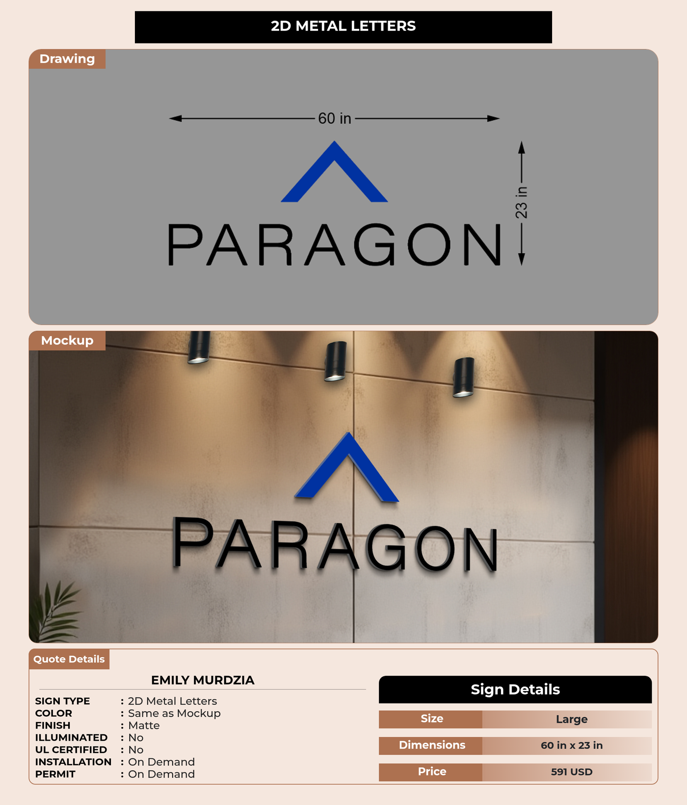 CUSTOM MOCKUP SIGN FOR Emily Murdzia