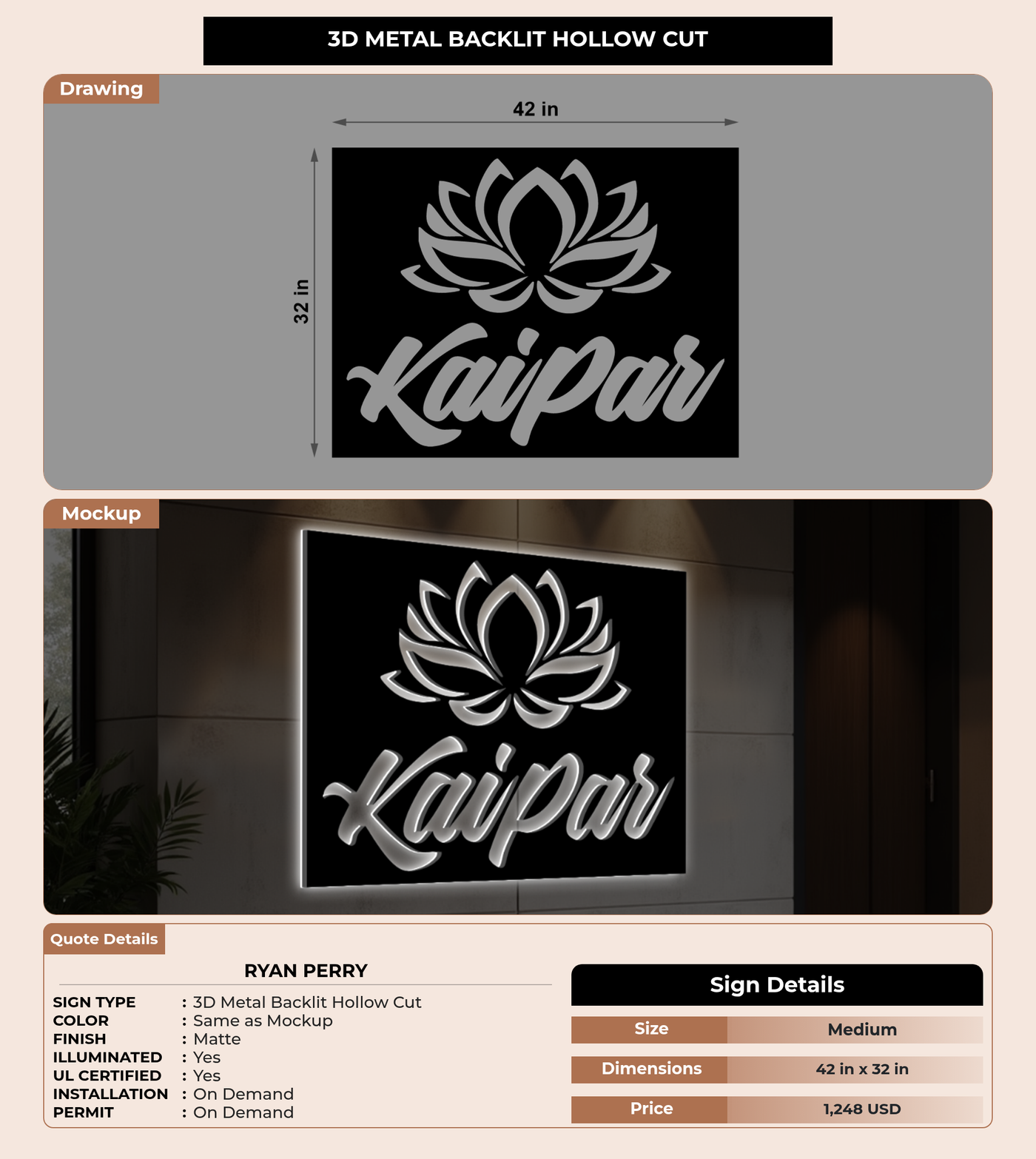 CUSTOM MOCKUP SIGN FOR Ryan Perry