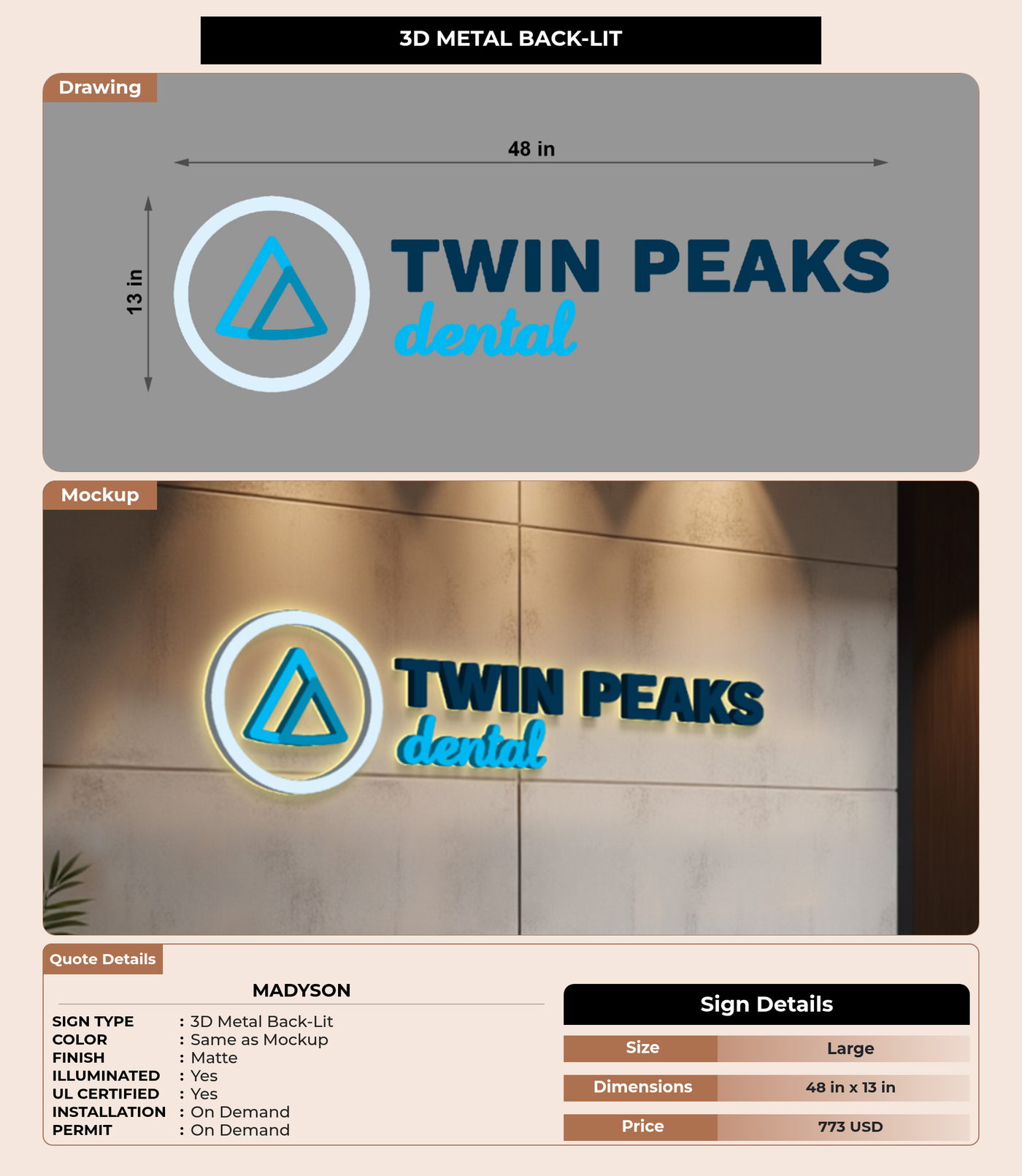 CUSTOM MOCKUP SIGN FOR Madyson