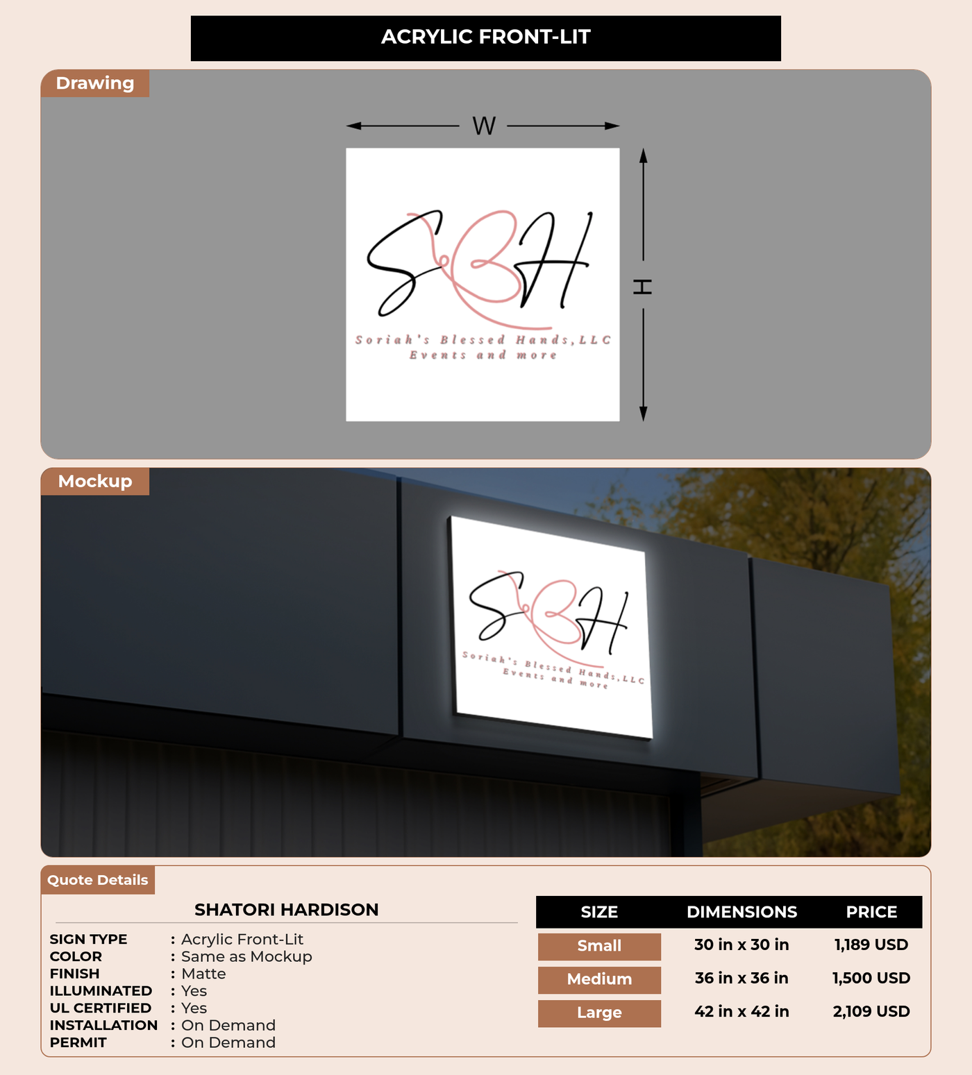 CUSTOM MOCKUP SIGN FOR ShaTori Hardison