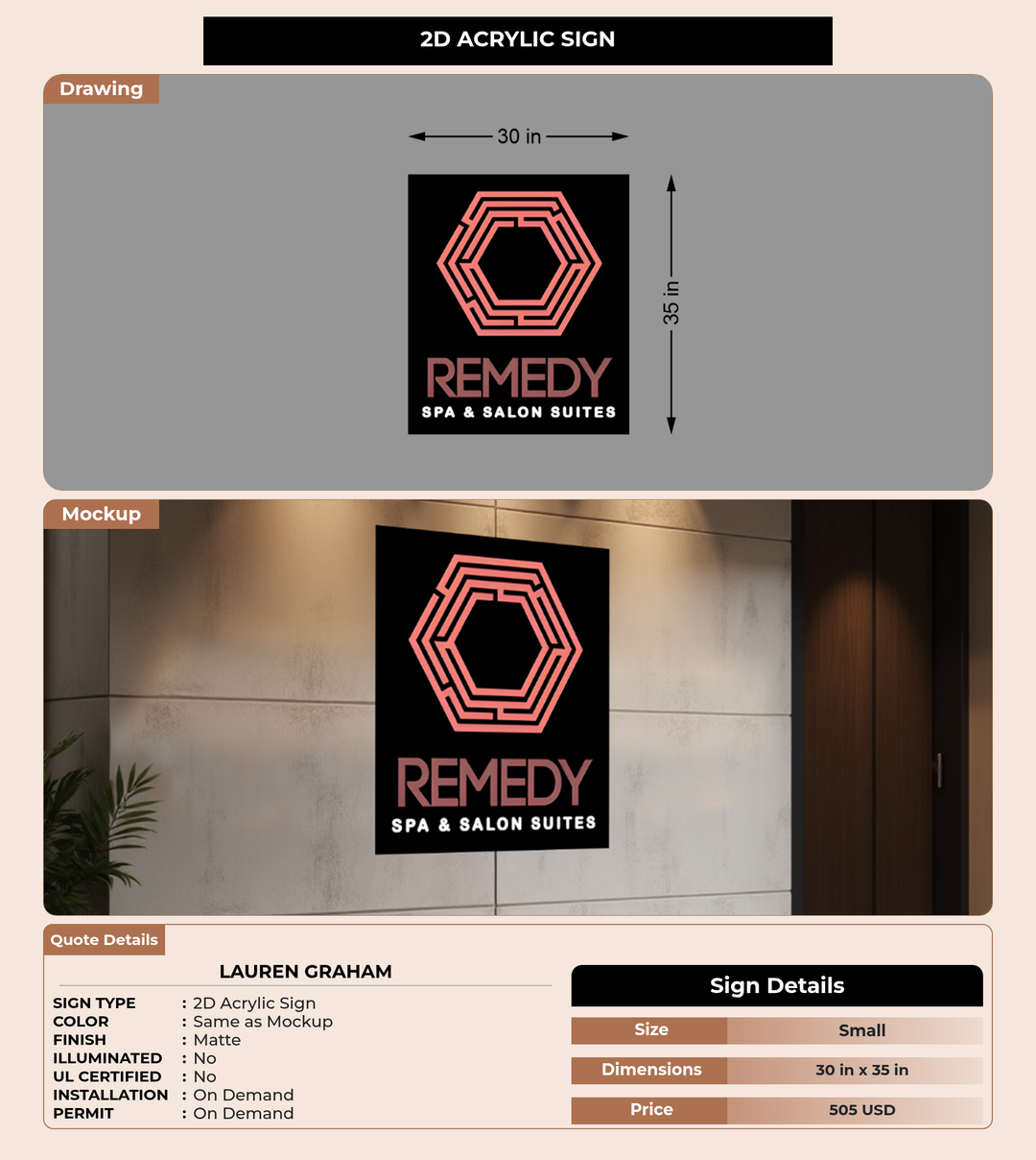 CUSTOM MOCKUP SIGN FOR Lauren Graham