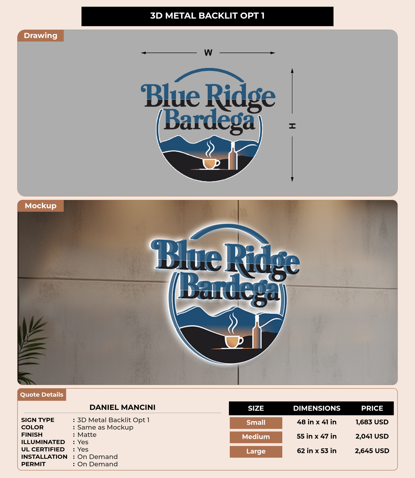 CUSTOM MOCKUP SIGN FOR Daniel Mancini