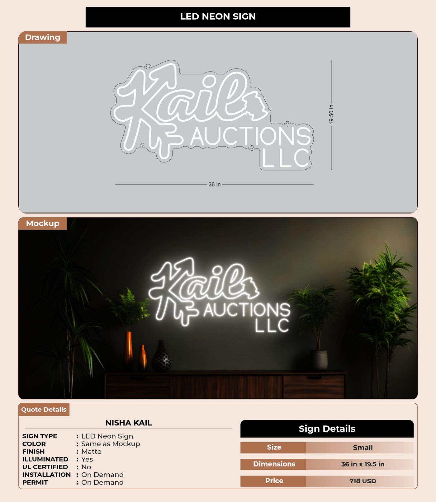 CUSTOM MOCKUP SIGN FOR Nisha Kail