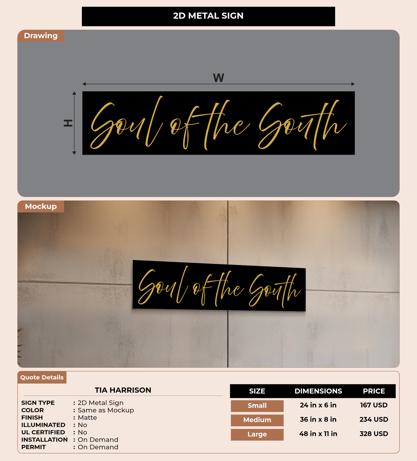 CUSTOM MOCKUP SIGN FOR Tia Harrison