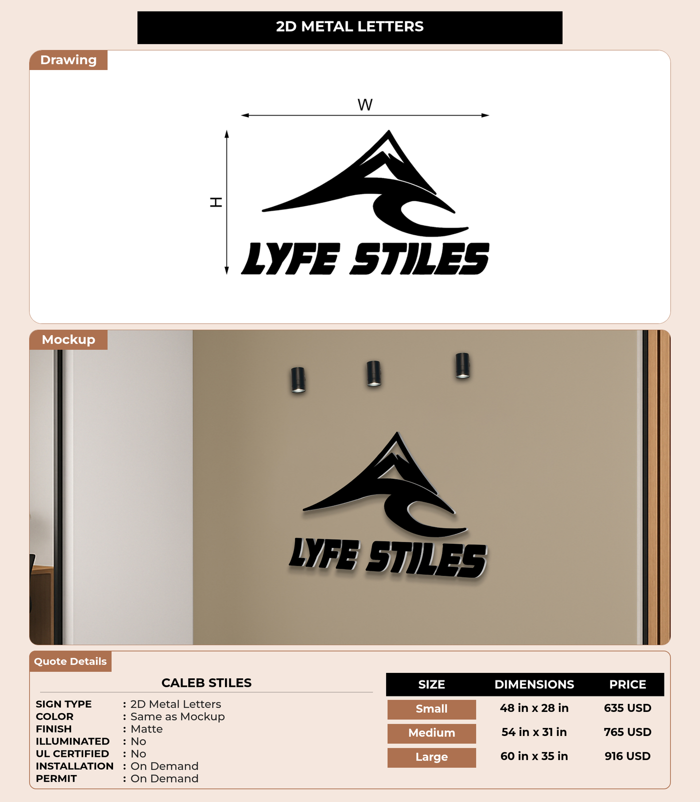 CUSTOM MOCKUP SIGN FOR Caleb Stiles