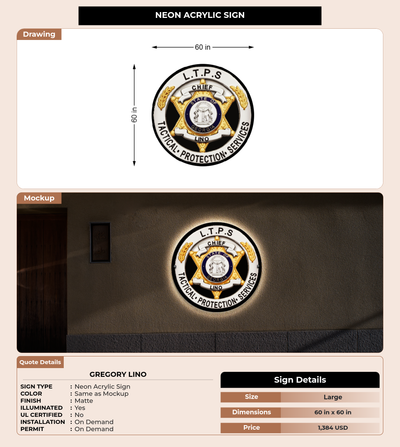 CUSTOM MOCKUP SIGN FOR Gregory Lino