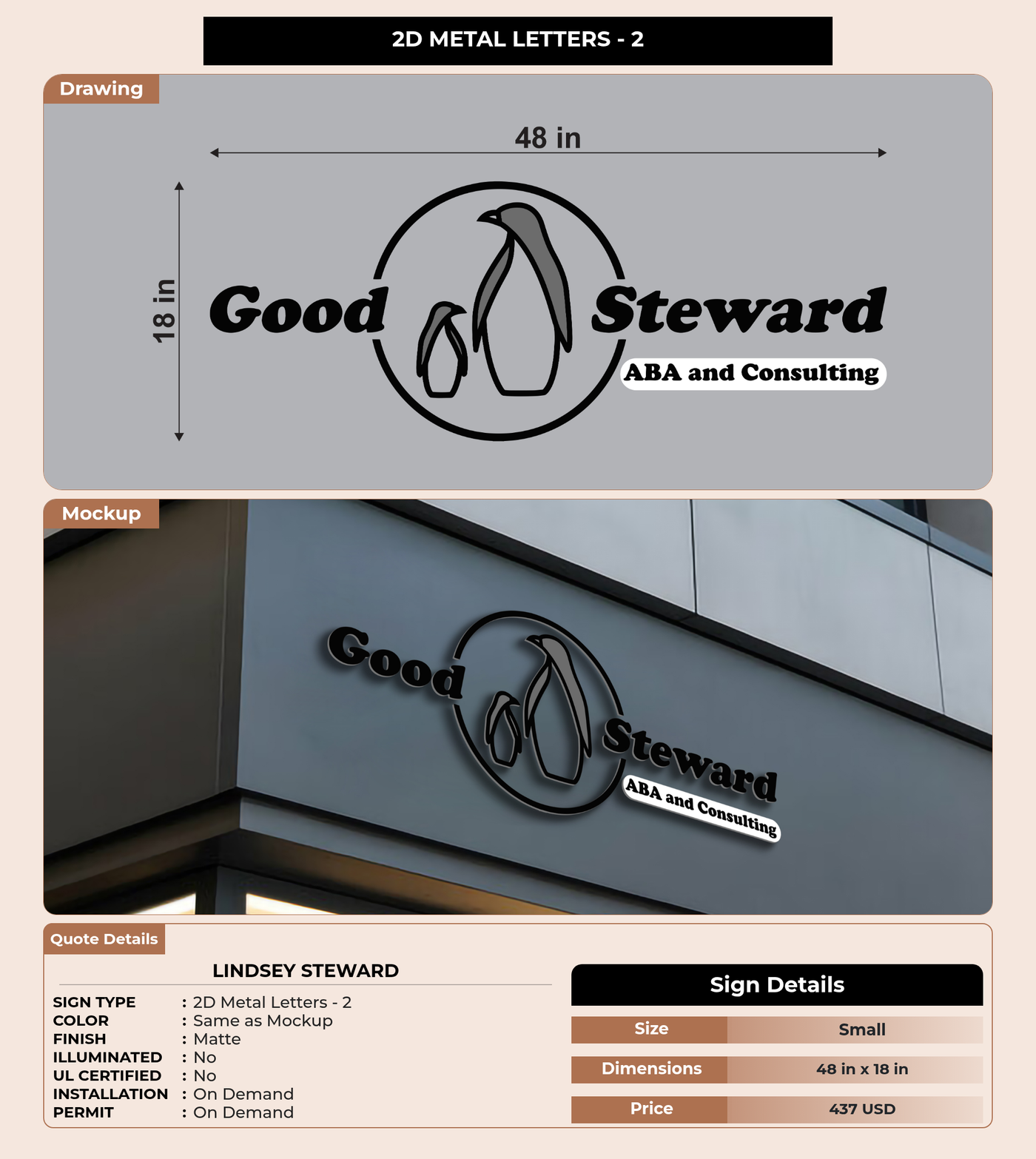 CUSTOM MOCKUP SIGN FOR LINDSEY STEWARD