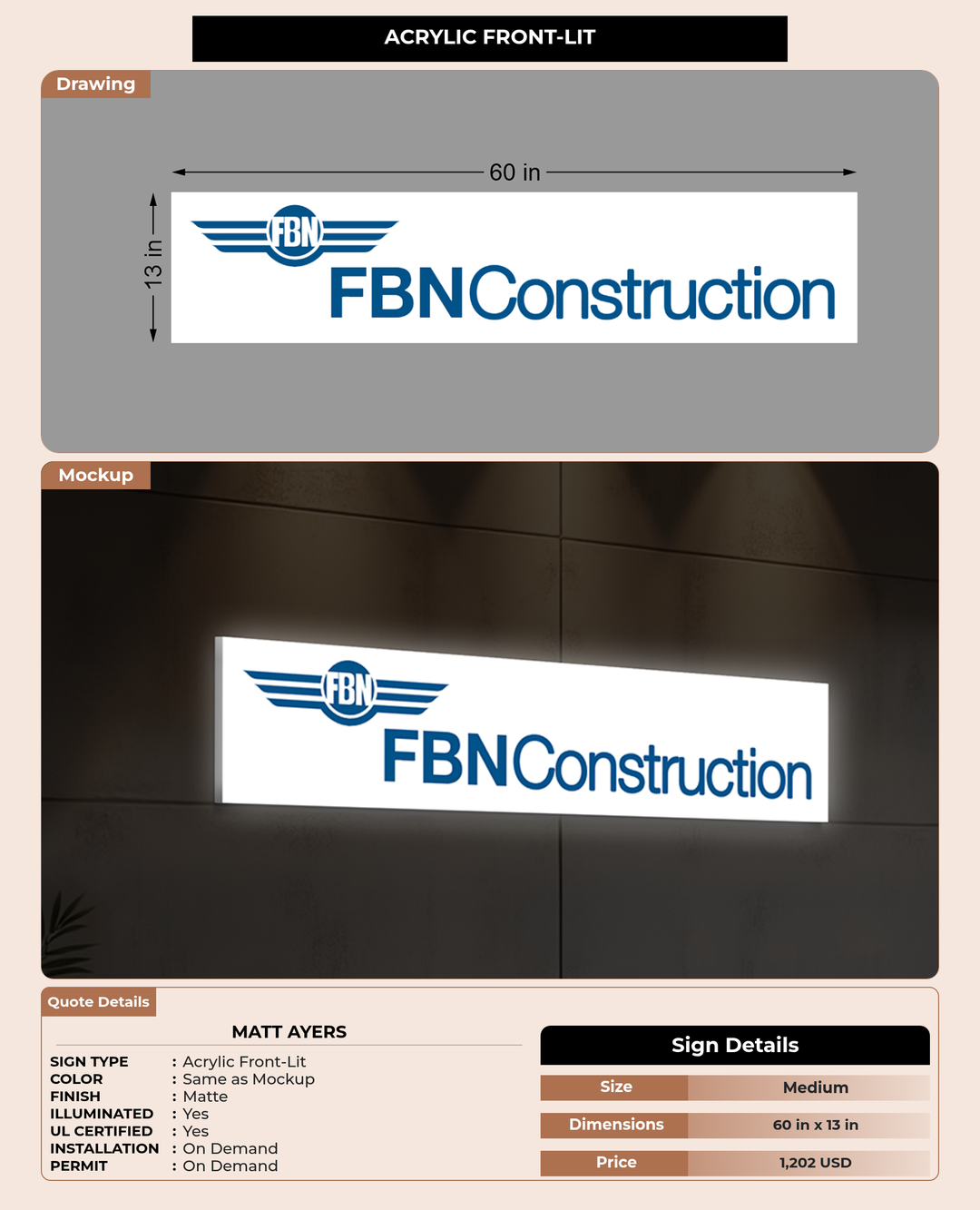 CUSTOM MOCKUP SIGN FOR Matt Ayers