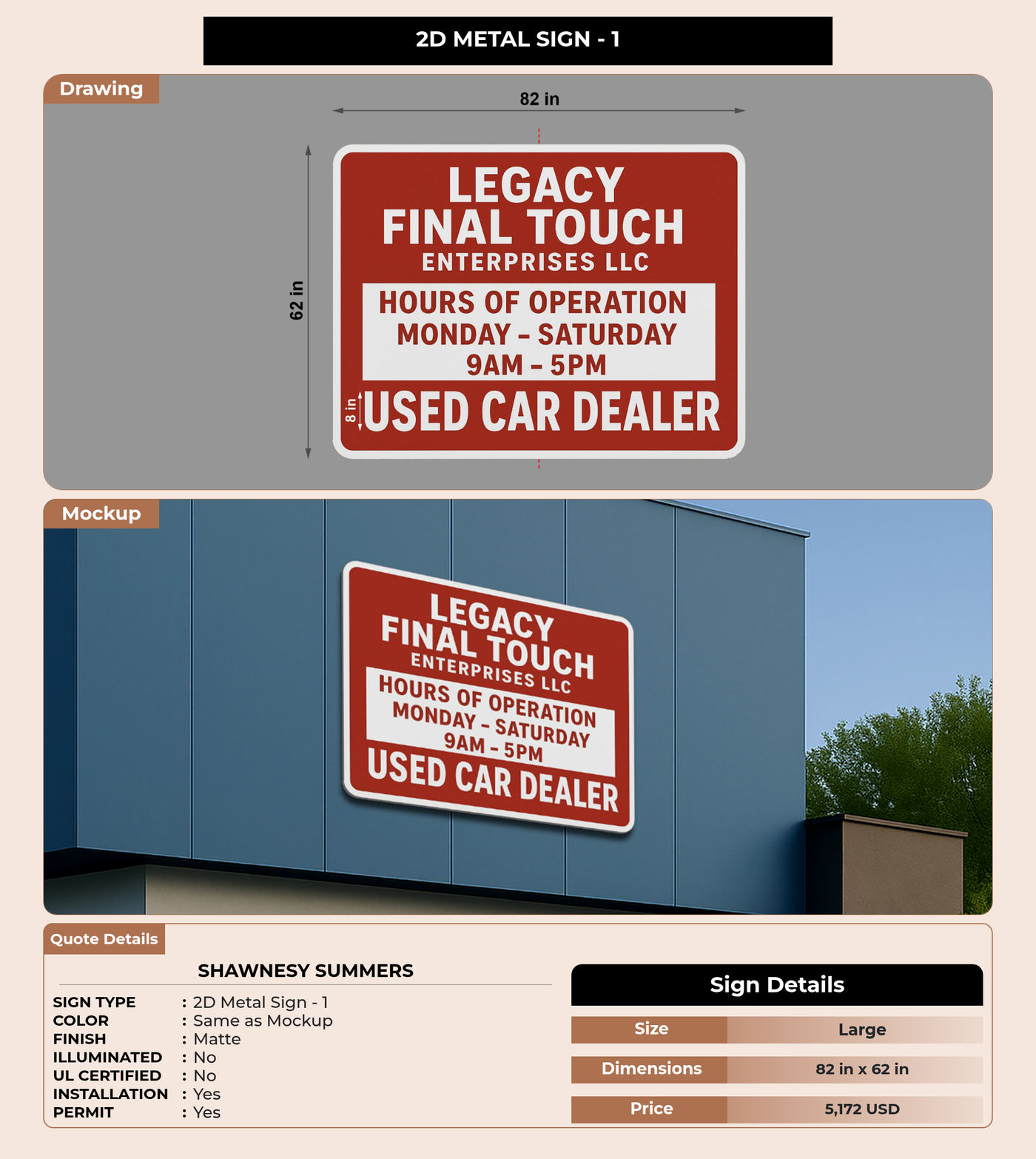 CUSTOM MOCKUP SIGN FOR Shawnesy Summers