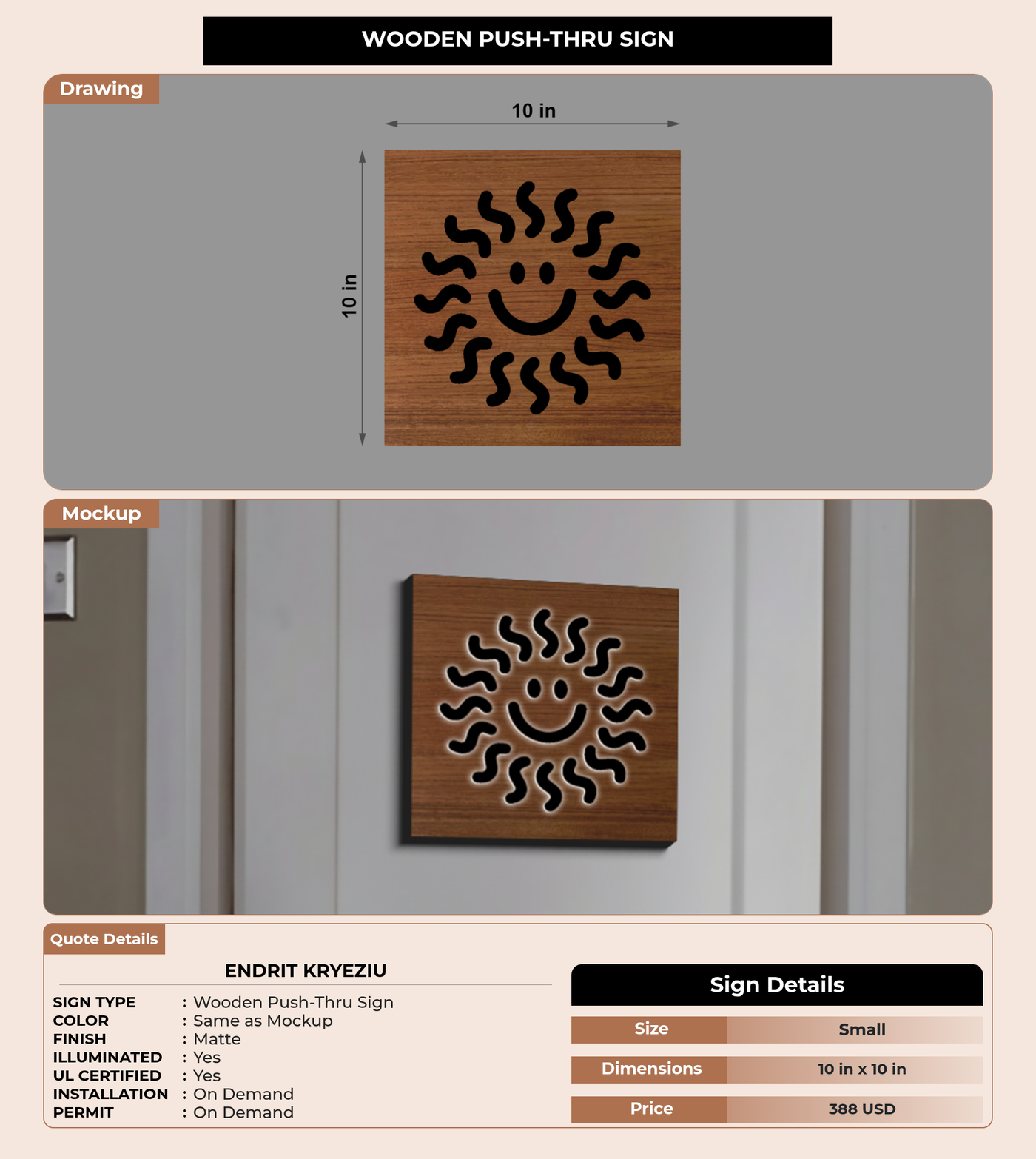 CUSTOM MOCKUP SIGN FOR Endrit Kryeziu