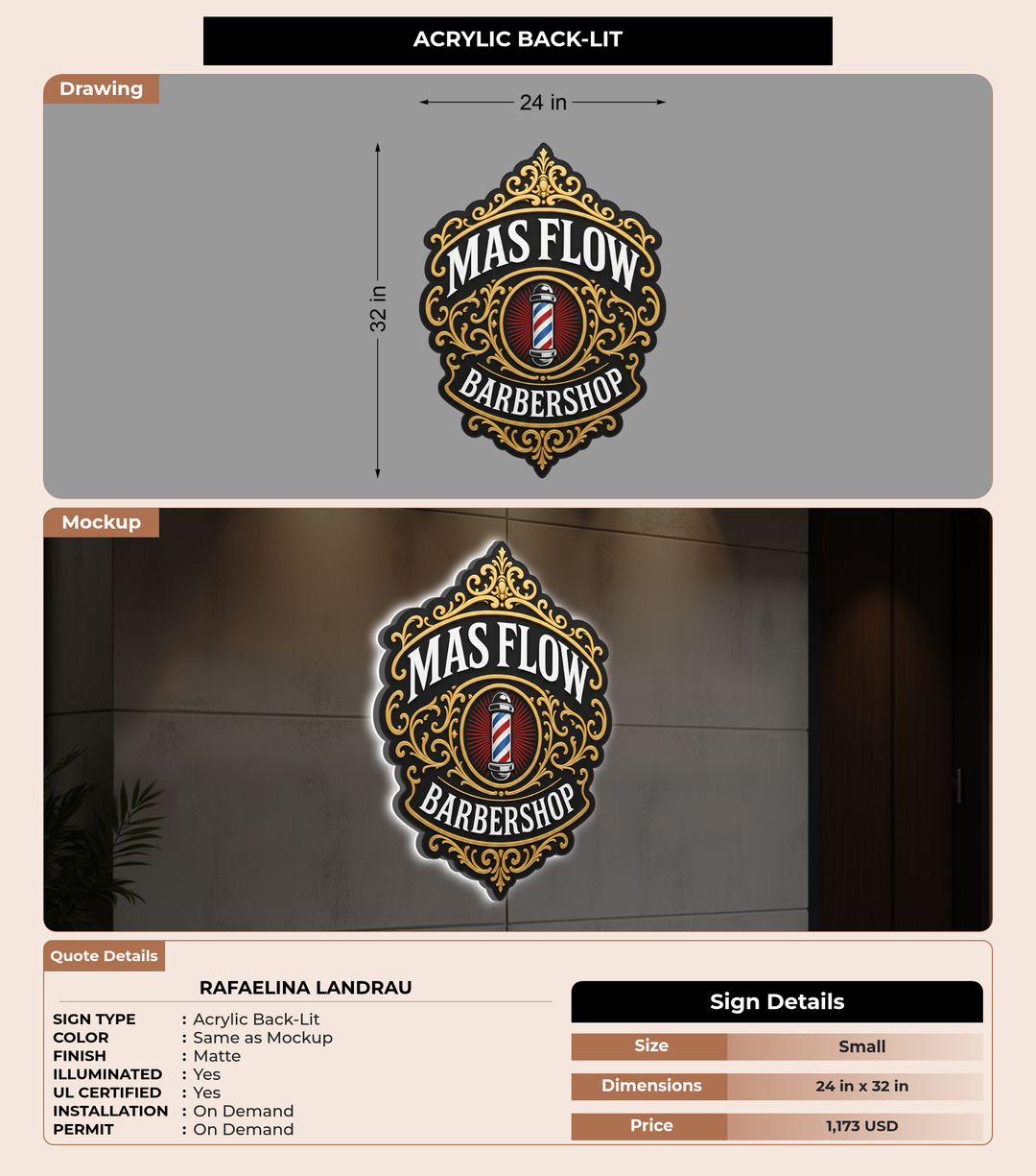 CUSTOM MOCKUP SIGN FOR Rafaelina landrau