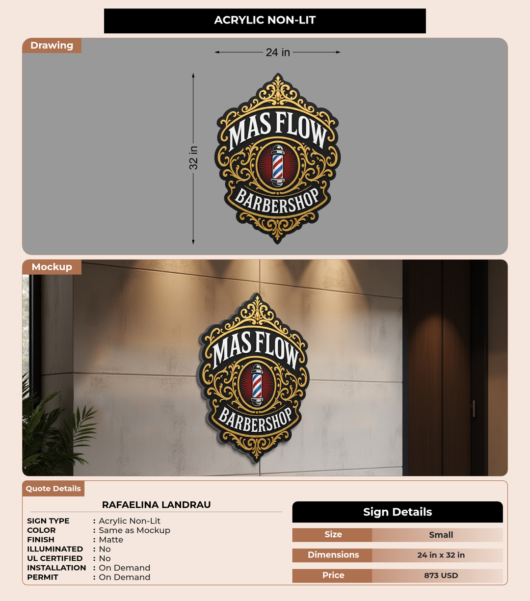 CUSTOM MOCKUP SIGN FOR Rafaelina landrau