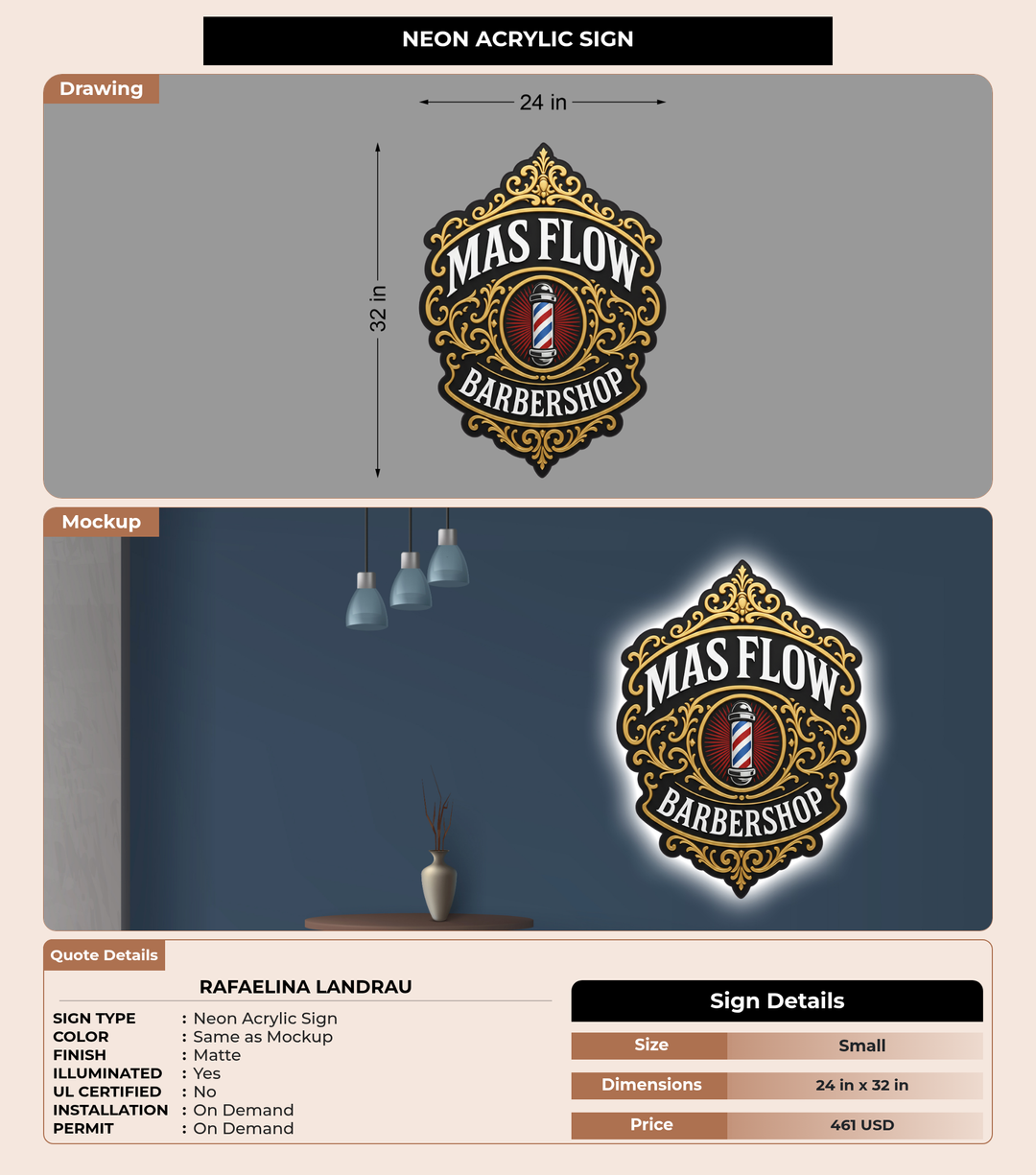 CUSTOM MOCKUP SIGN FOR Rafaelina landrau