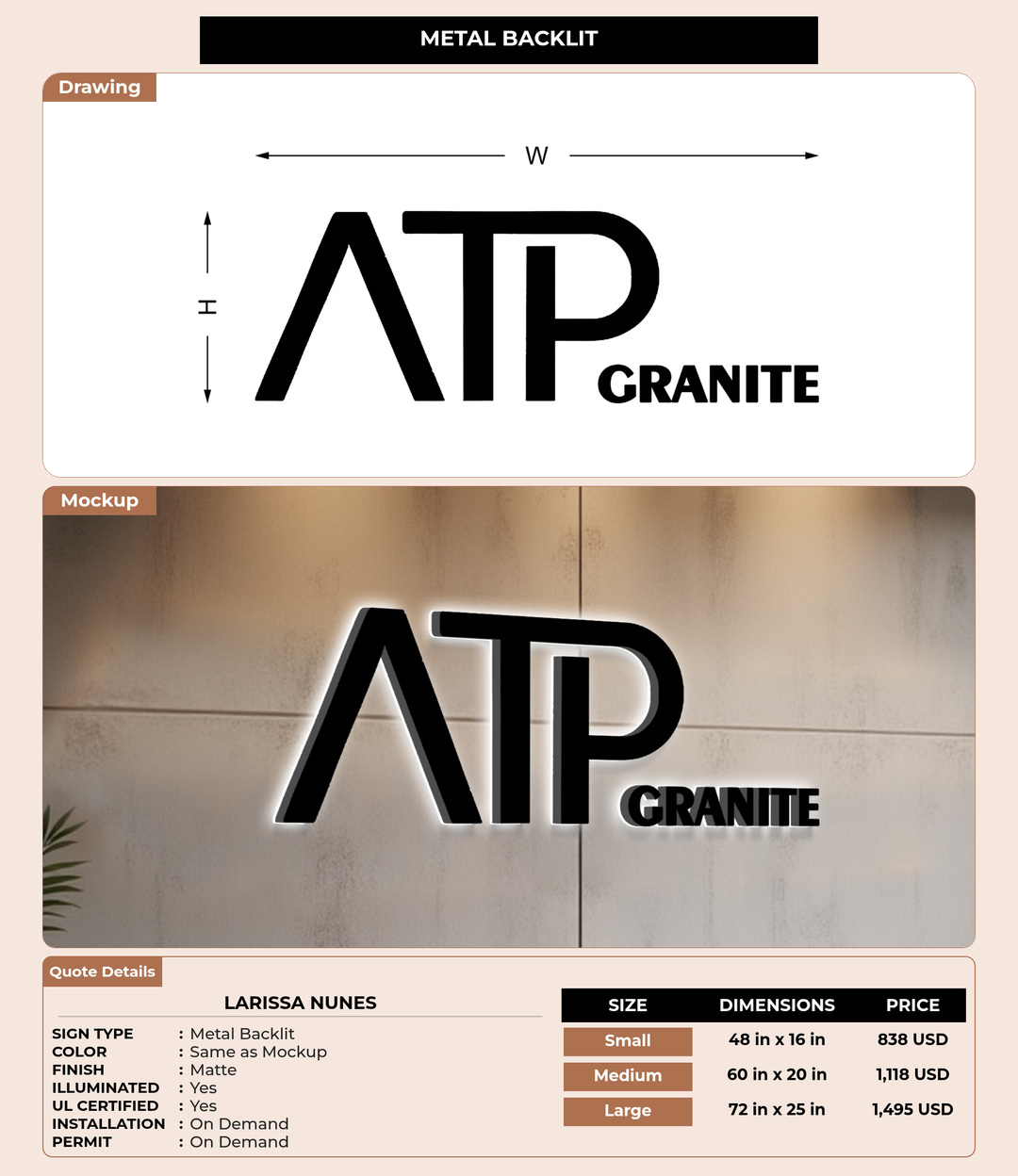 CUSTOM MOCKUP SIGN FOR Larissa Nunes