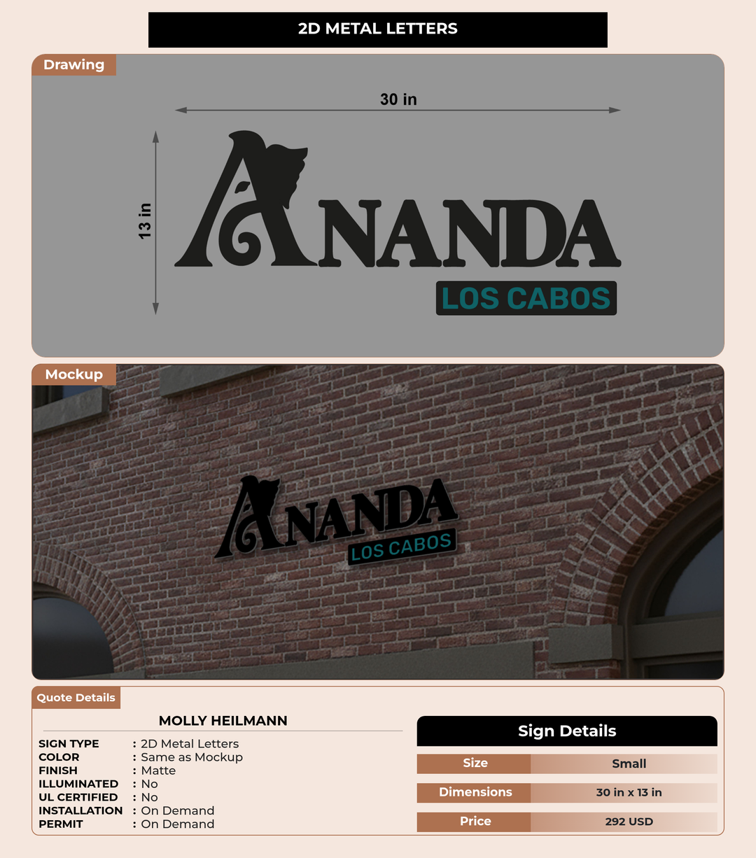CUSTOM MOCKUP SIGN FOR Molly Heilmann