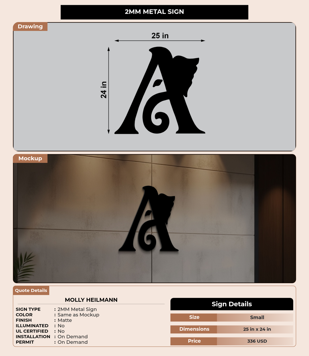 CUSTOM MOCKUP SIGN FOR Molly Heilmann
