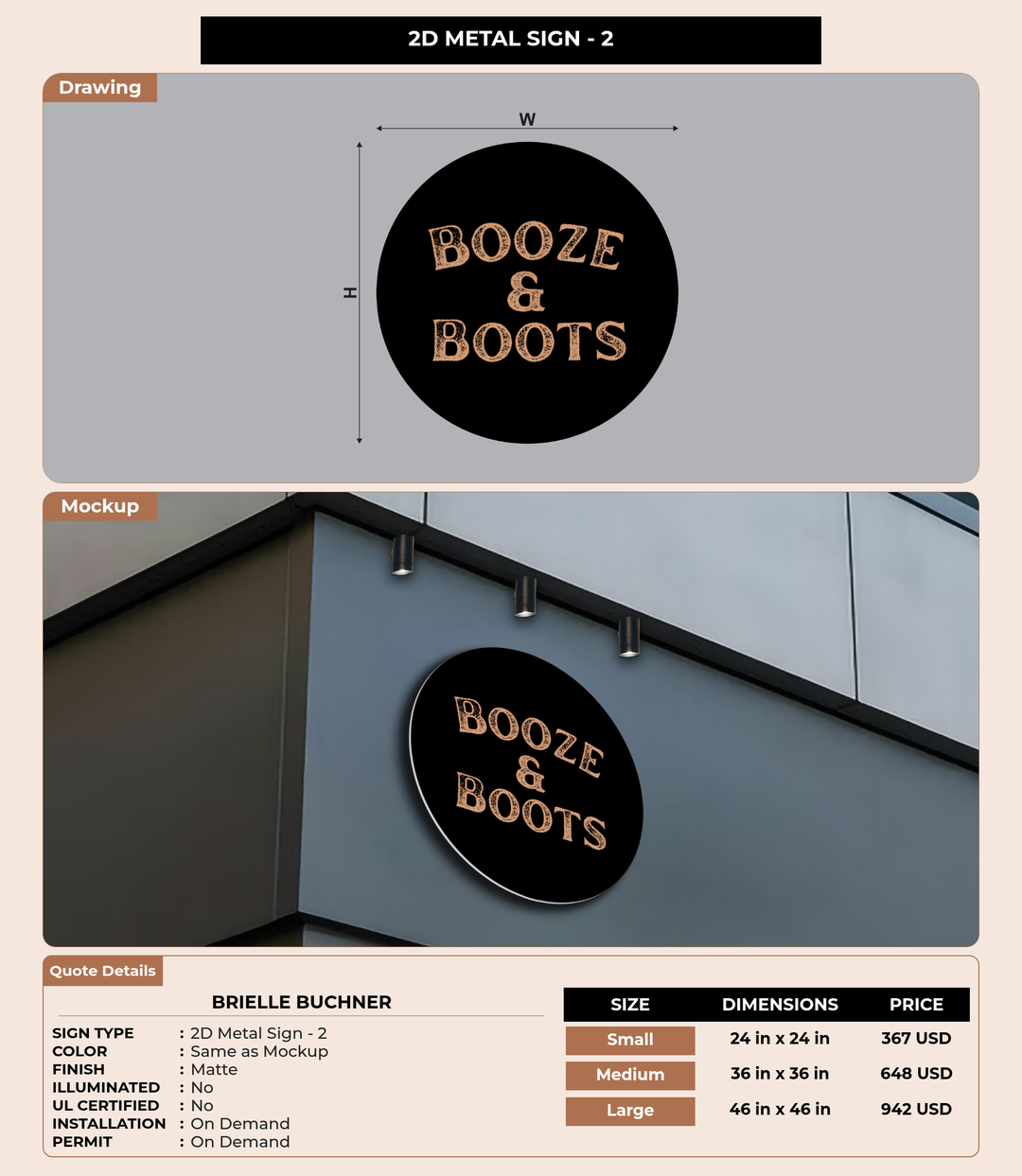 CUSTOM MOCKUP SIGN FOR Brielle Buchner